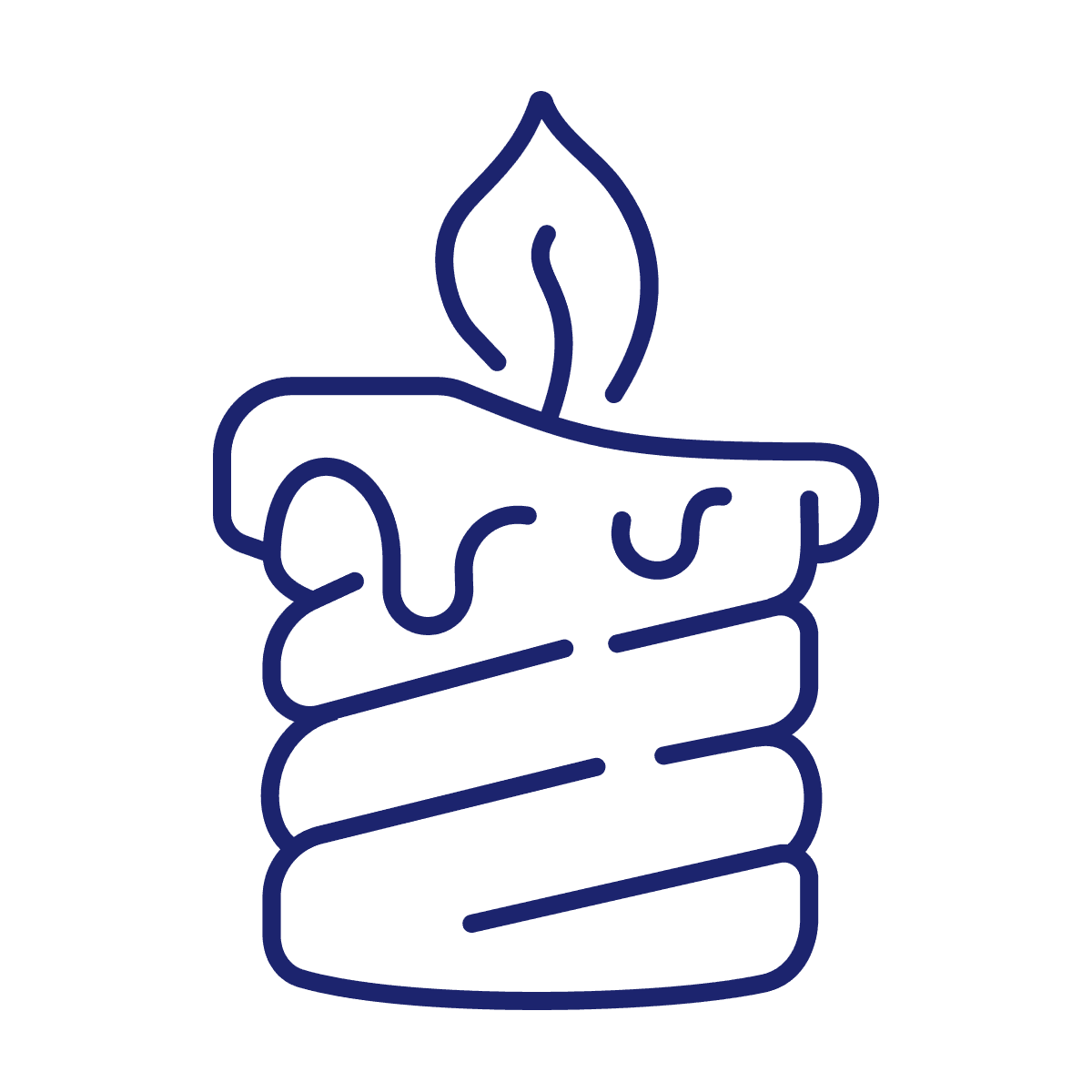cute minimal line art candle icon for cozy winter projects