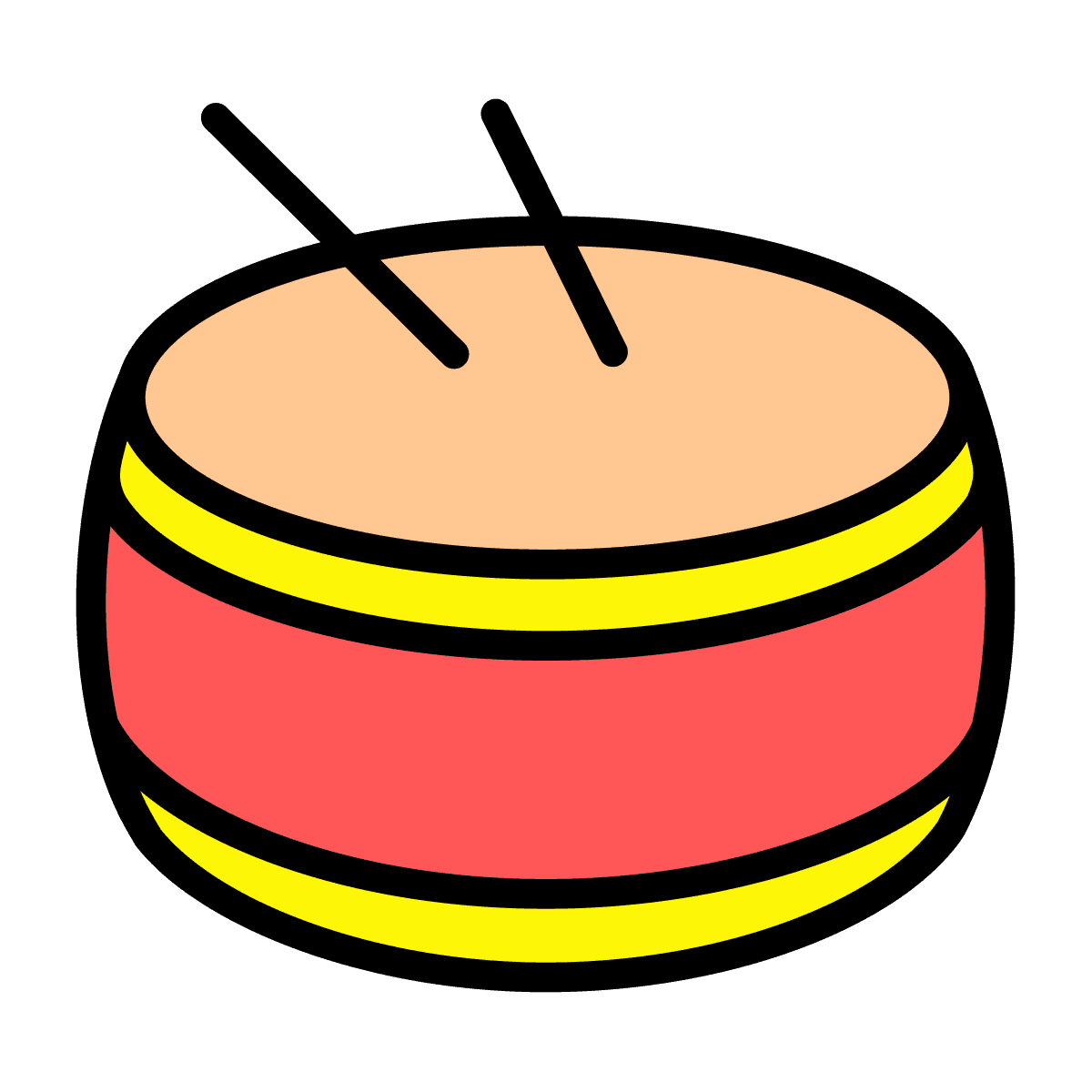 vintage drum icon with bold colors