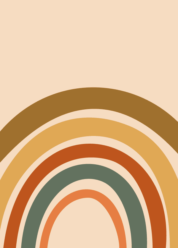 abstract background or pattern with flat retro bohemian style rainbow arcs