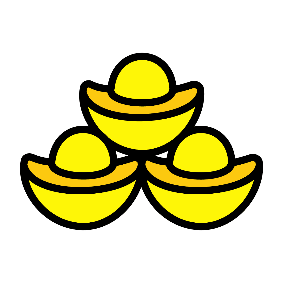 golden ingots stack icon in bold style