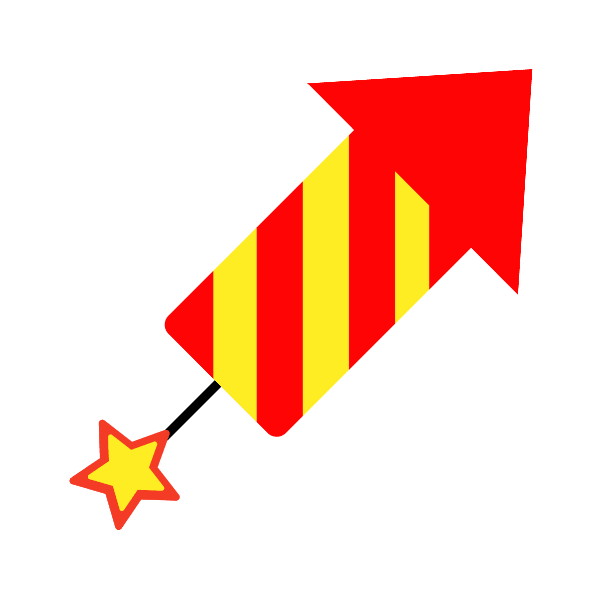 playful bold firework icon for party and success launches