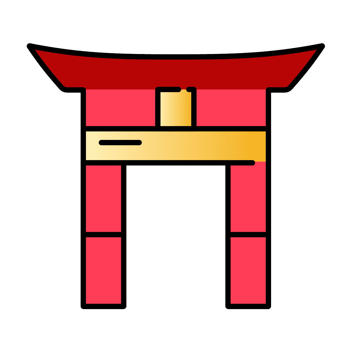 vibrant japanese torii gate icon for cultural travel designs
