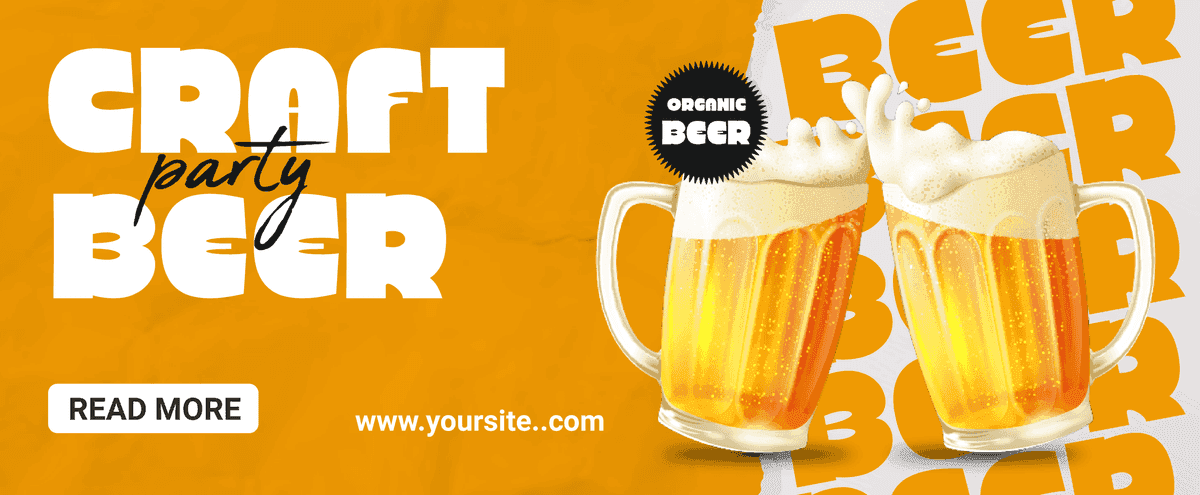 energetic craft beer party banner for lively summer celebrations