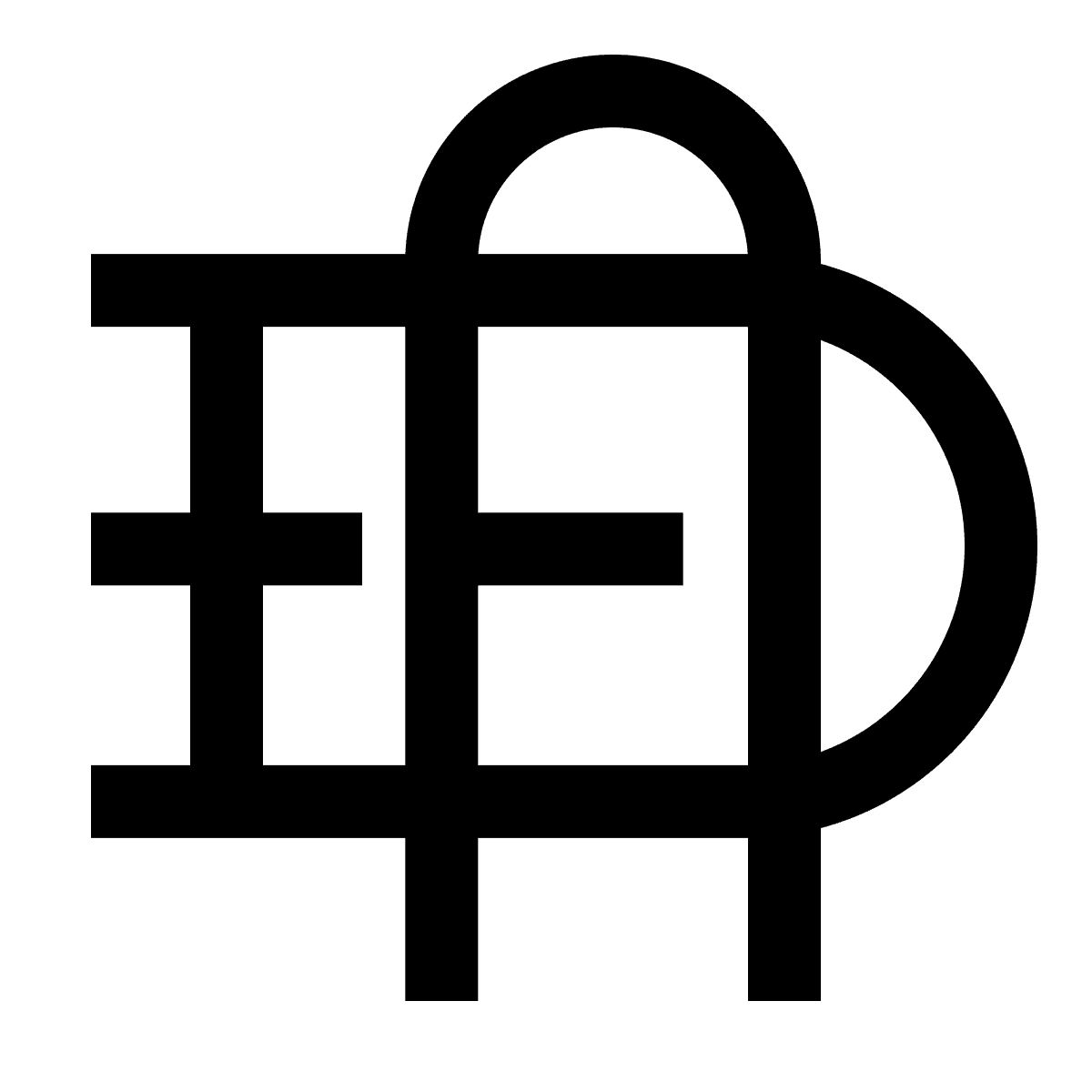 bold letter eed logomark with rounded top for modern brand identity