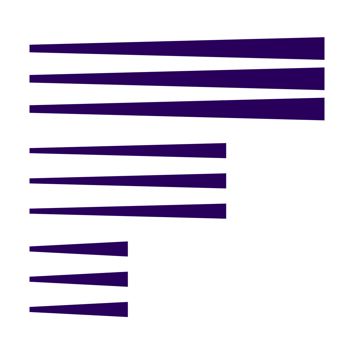 stylized letter f logo formed by parallel purple lines
