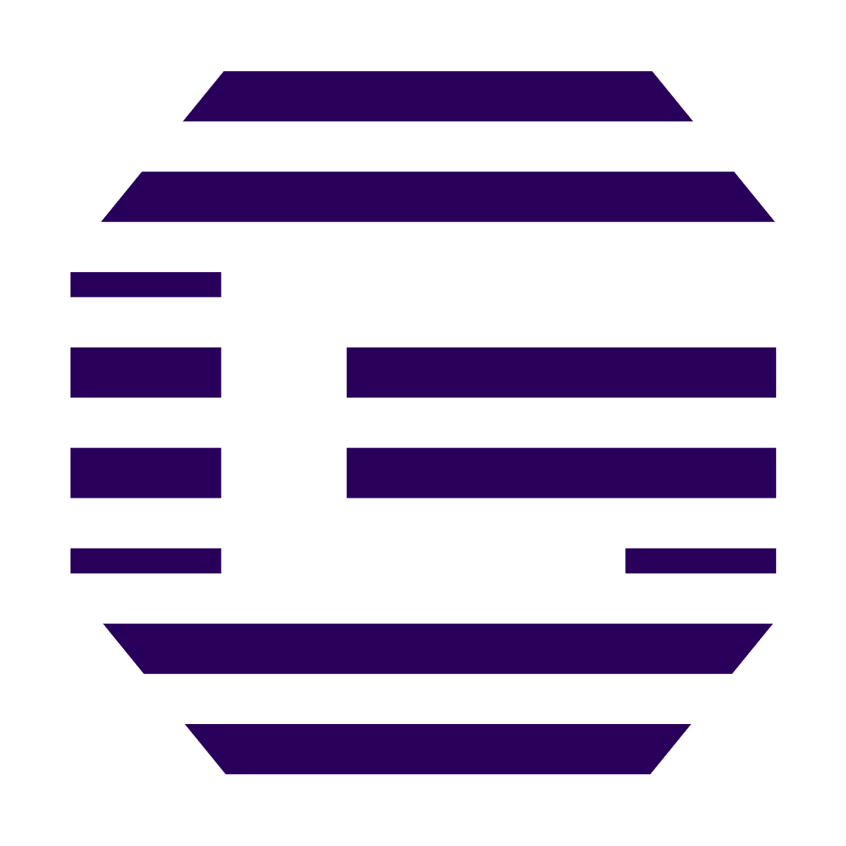 flat abstract letter g logo made of horizontal bars in a geometric shape