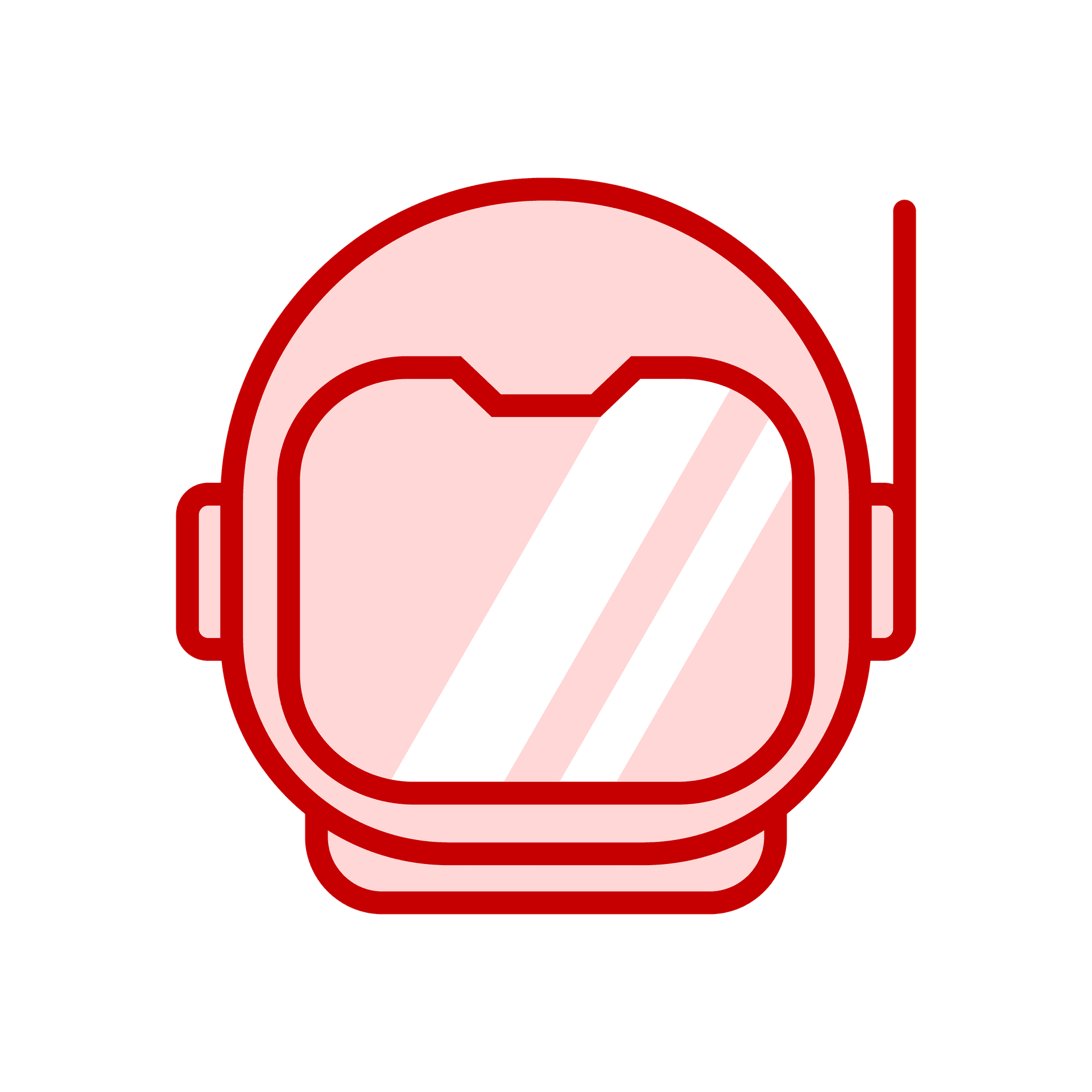 futuristic astronaut helmet icon design in bold line art