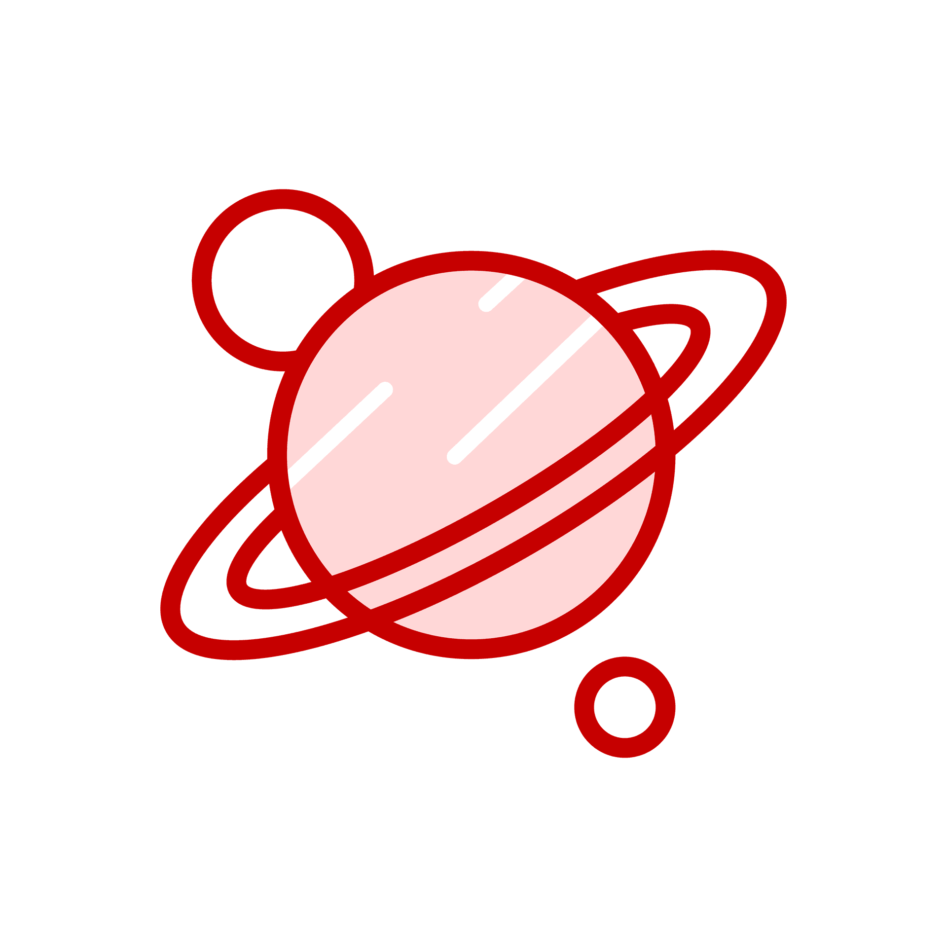 playful planet icon design with cute moons