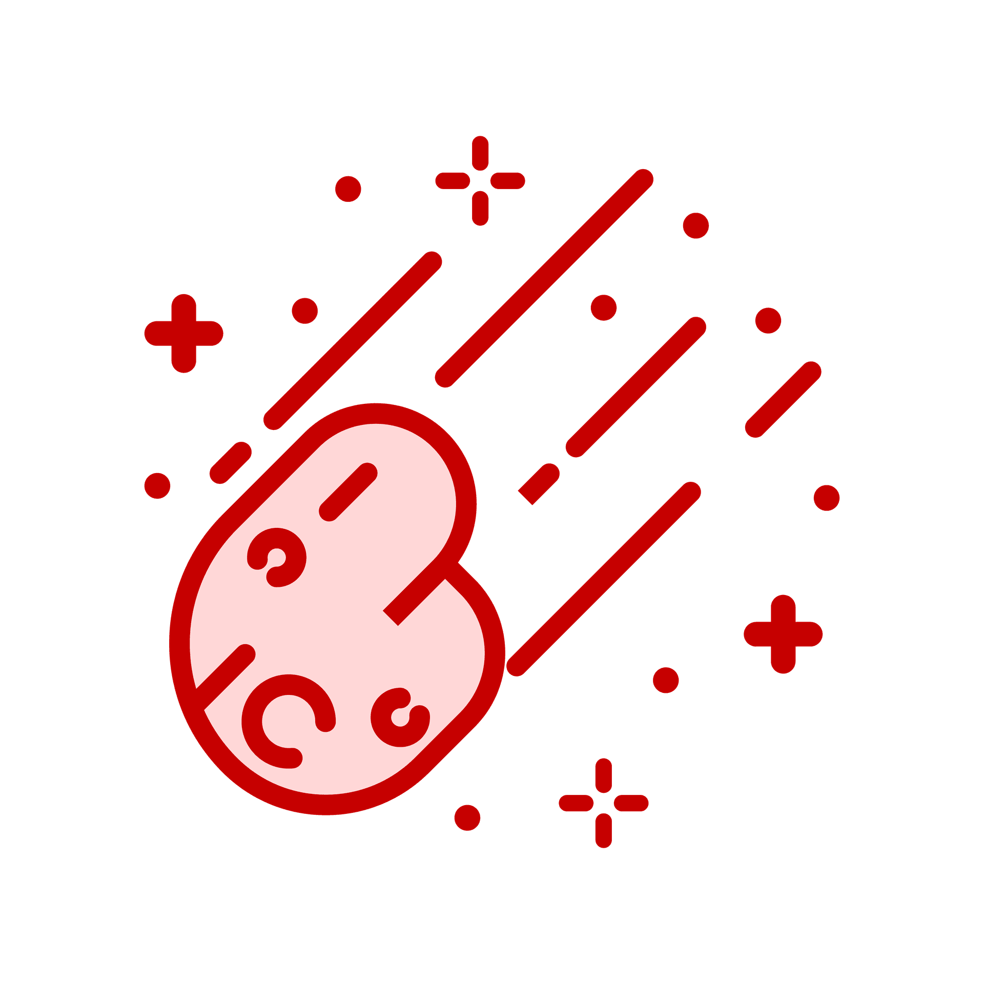 retro asteroid silhouette icon with bold line art