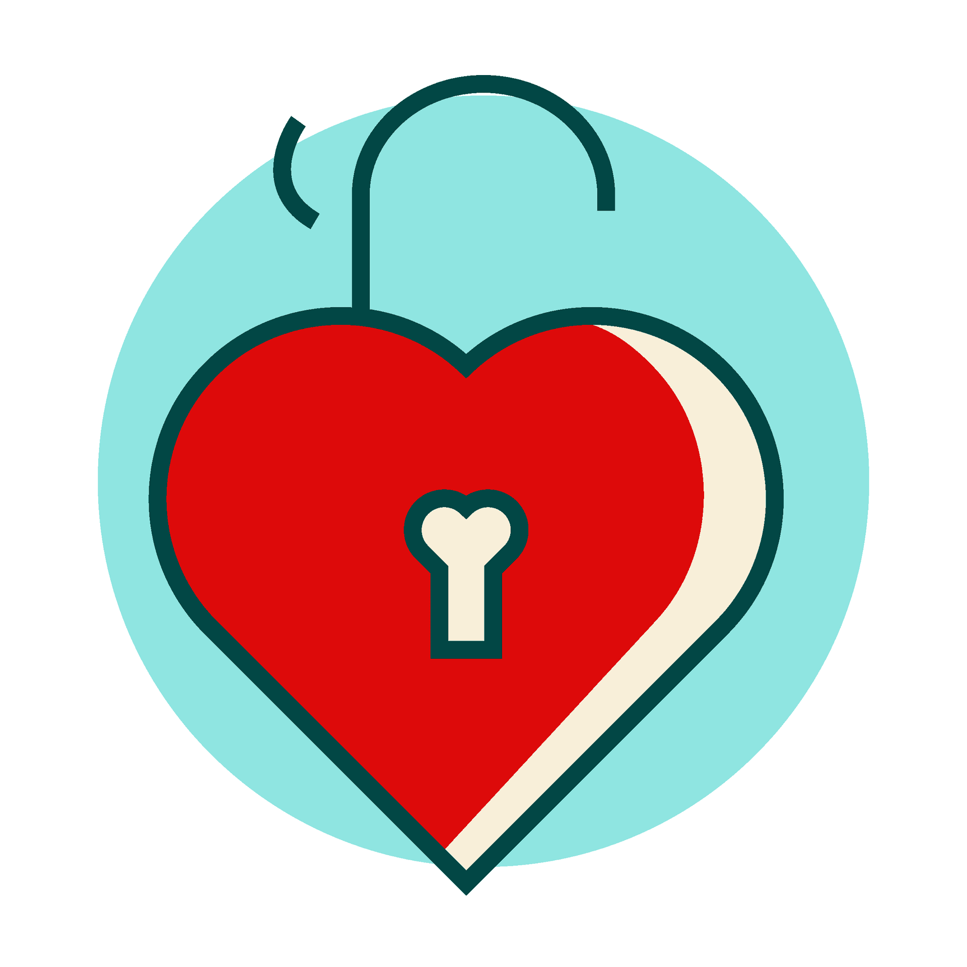 cheerful graphic love padlock illustration in vibrant colors