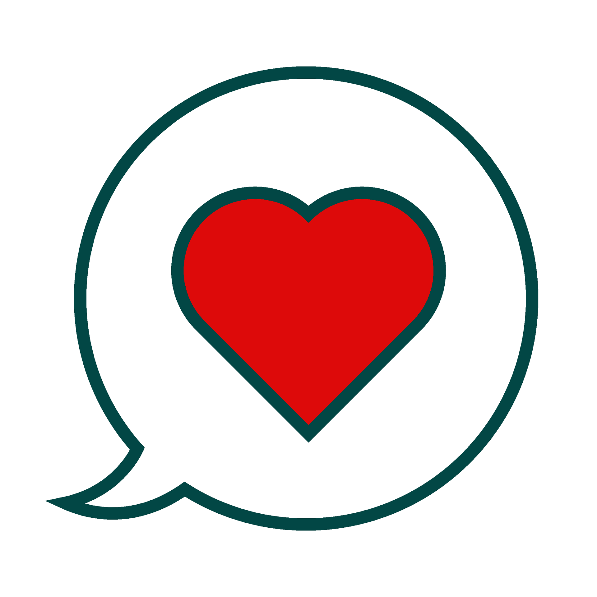 minimal heart speech bubble icon for social media apps
