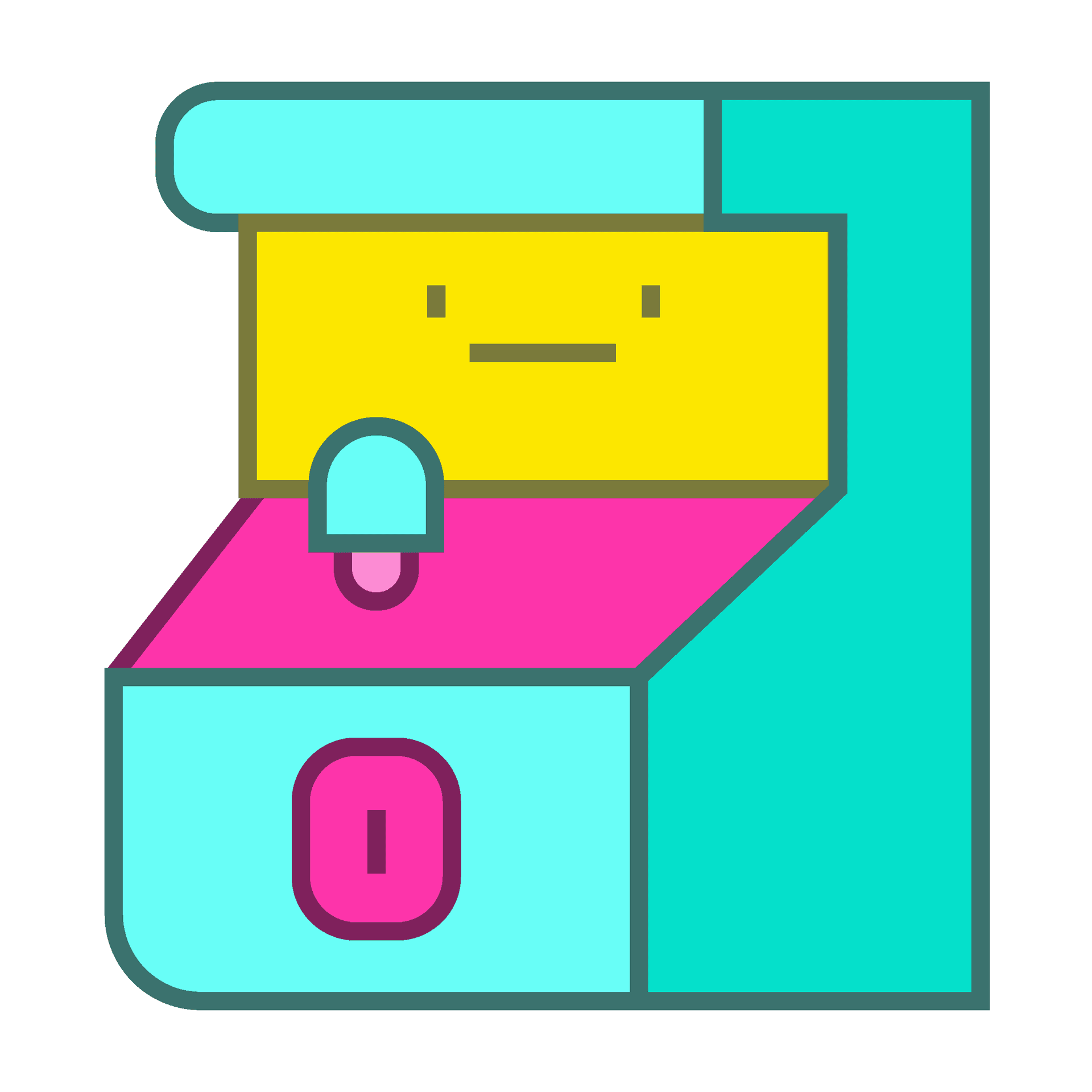 fun and colorful 80s and 90s inspired icon