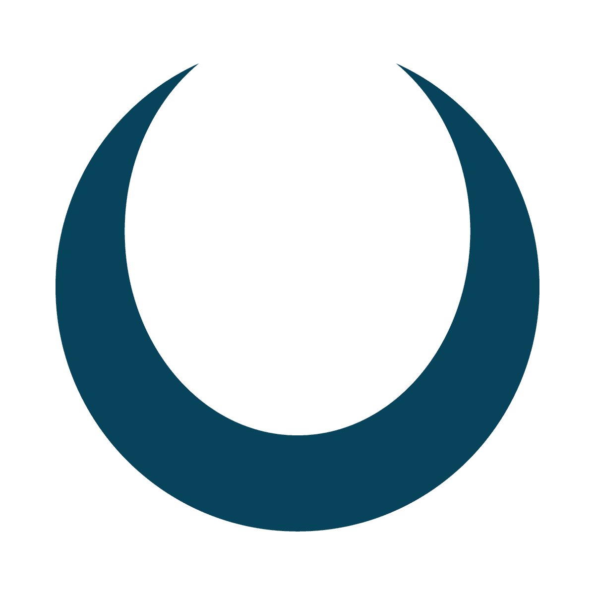 isolated simple blue crescent moon element for minimalist layouts and celestial accents