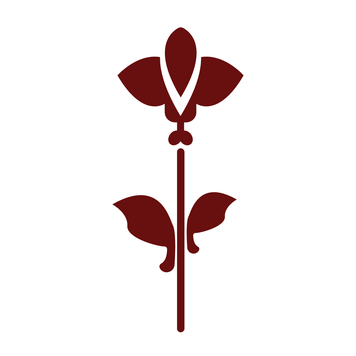 simple flat stylized element of a flower with three petals and a heart center
