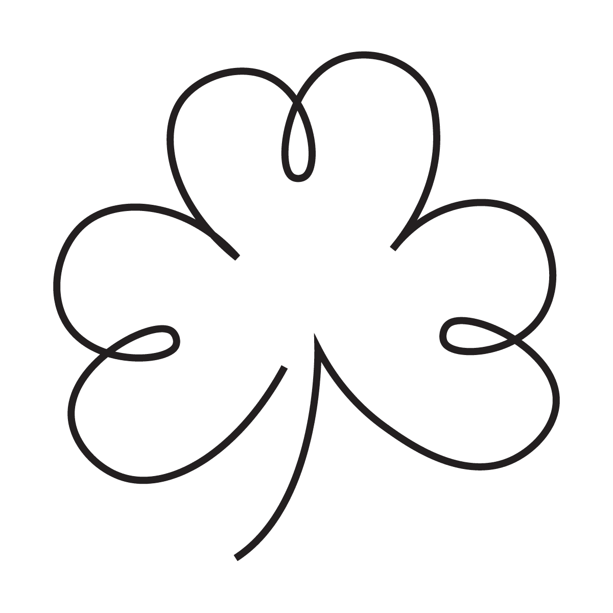 elegant minimal line art shamrock for modern branding