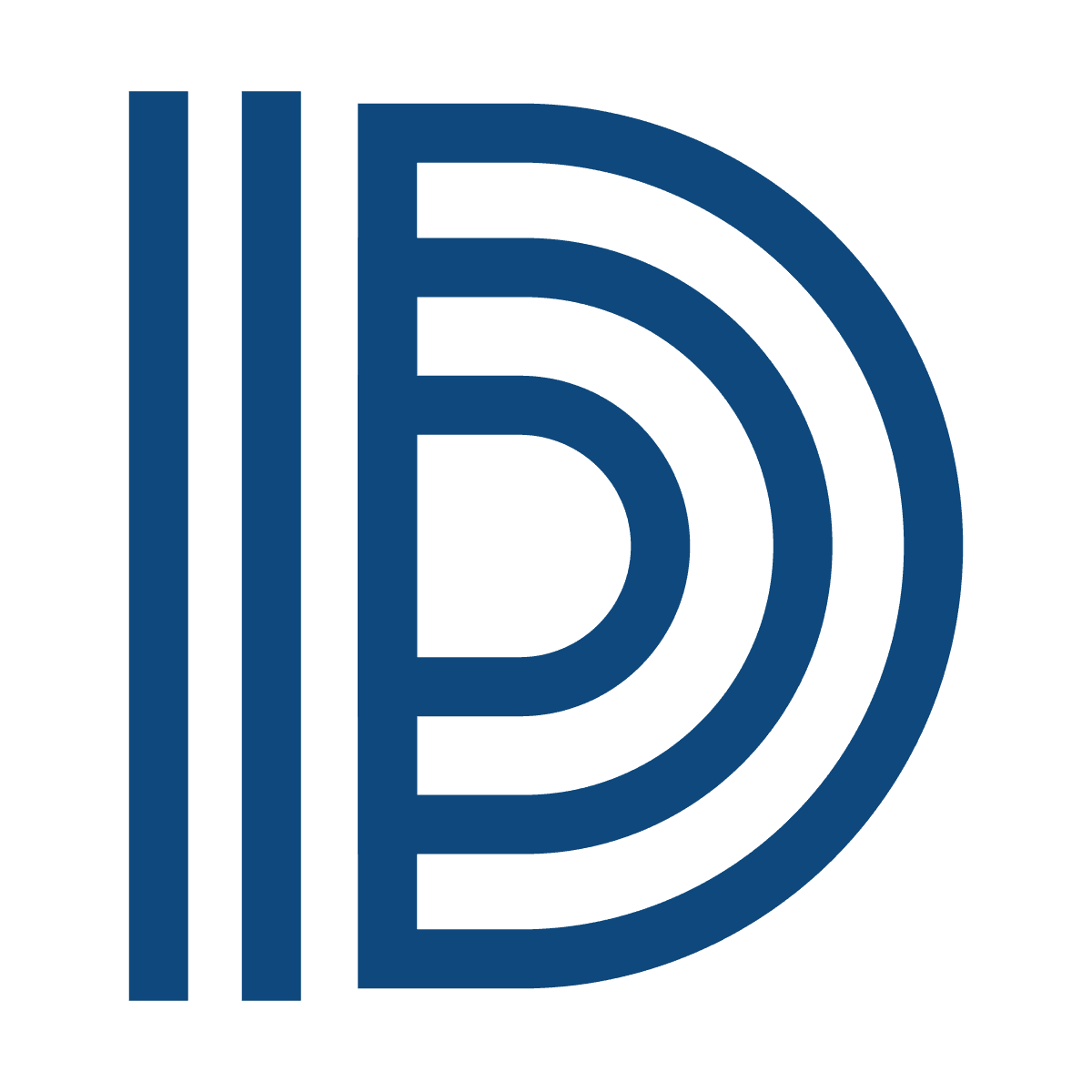 minimalist corporate identity blue bar letter d logo for company branding and marketing needs
