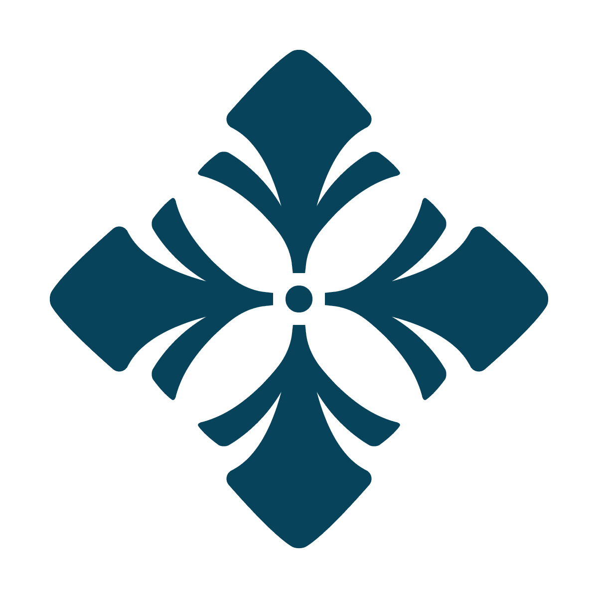 isolated elegant blue symmetrical ornamental element for digital embellishment and flourish artwork