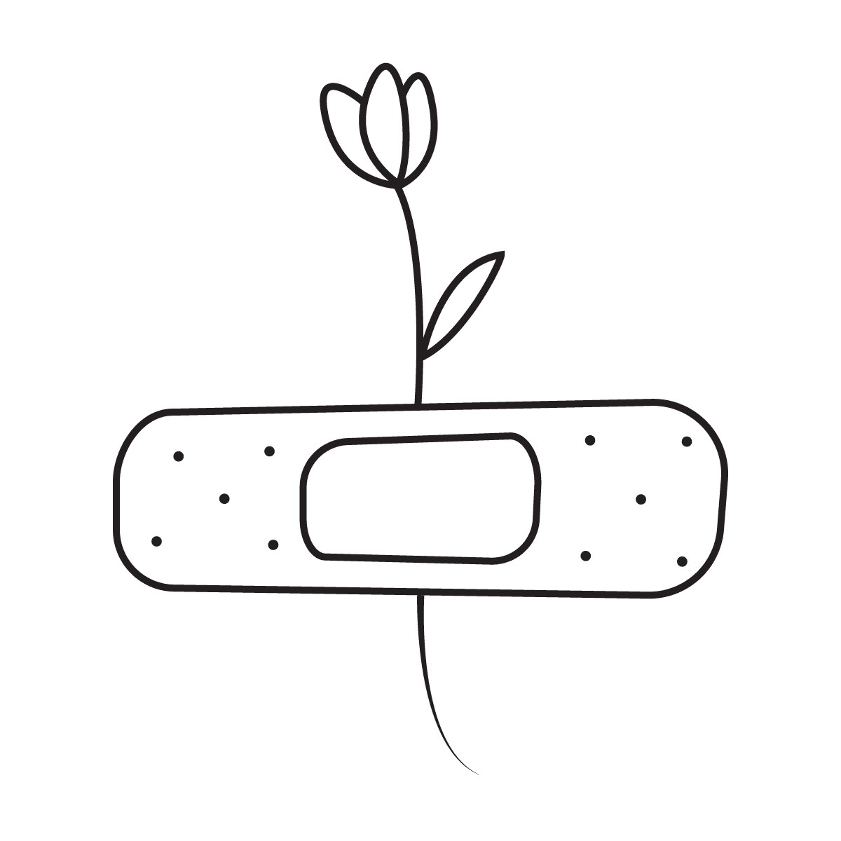 minimalist bandage flower icon design