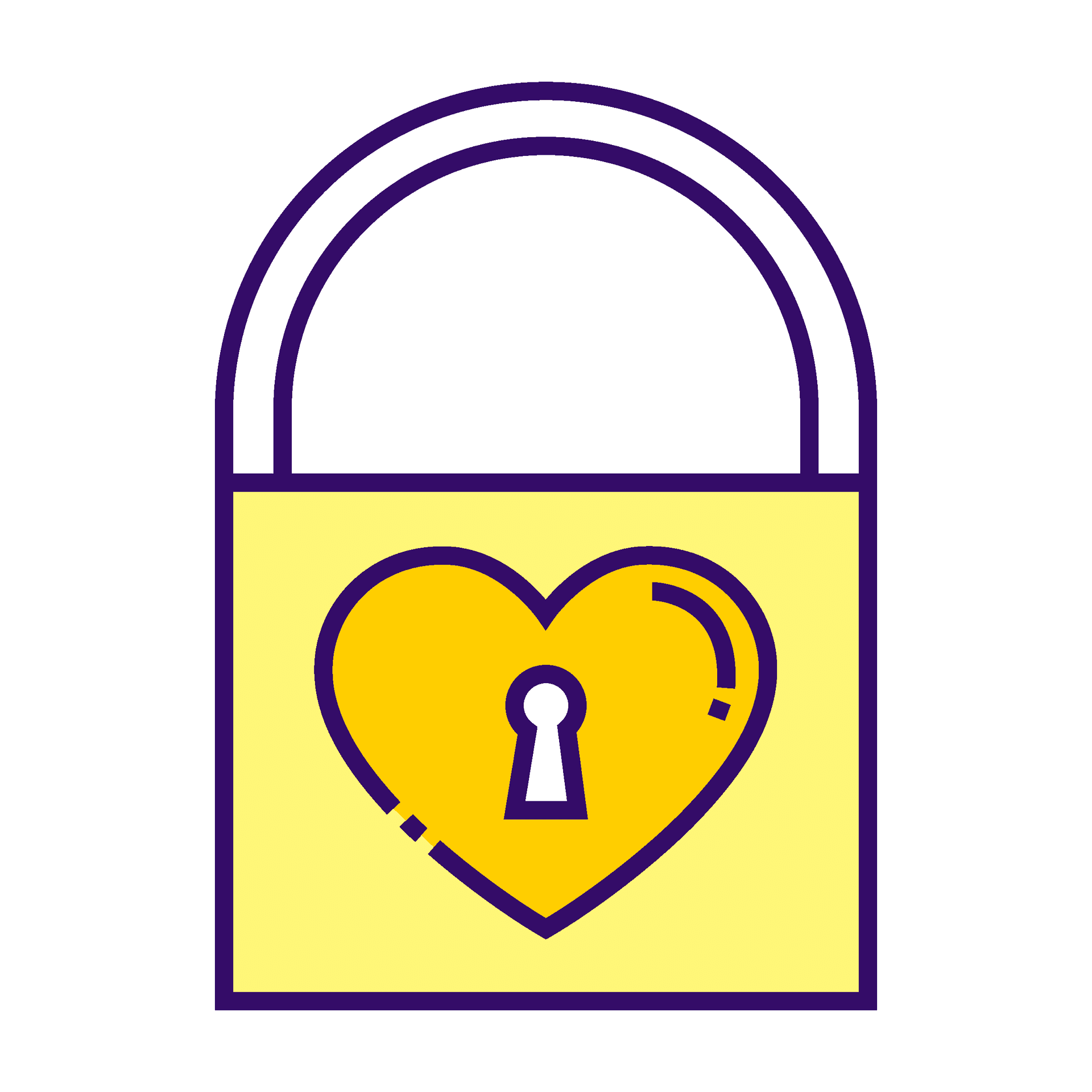 cute line art heart padlock icon for digital privacy