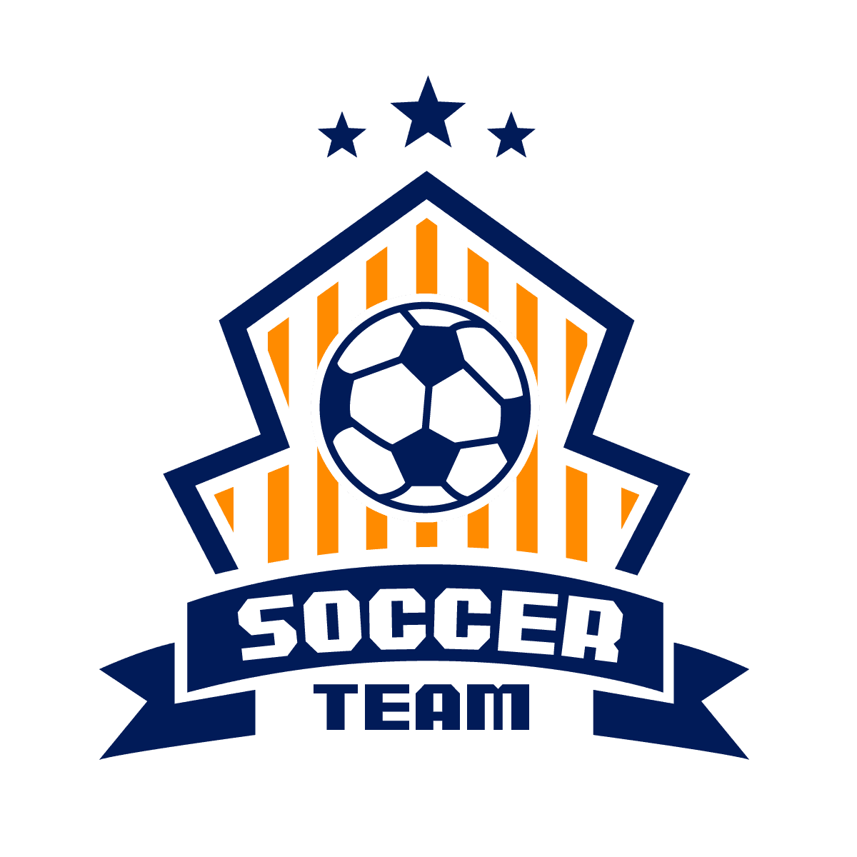 vintage soccer team logo with geometric accents
