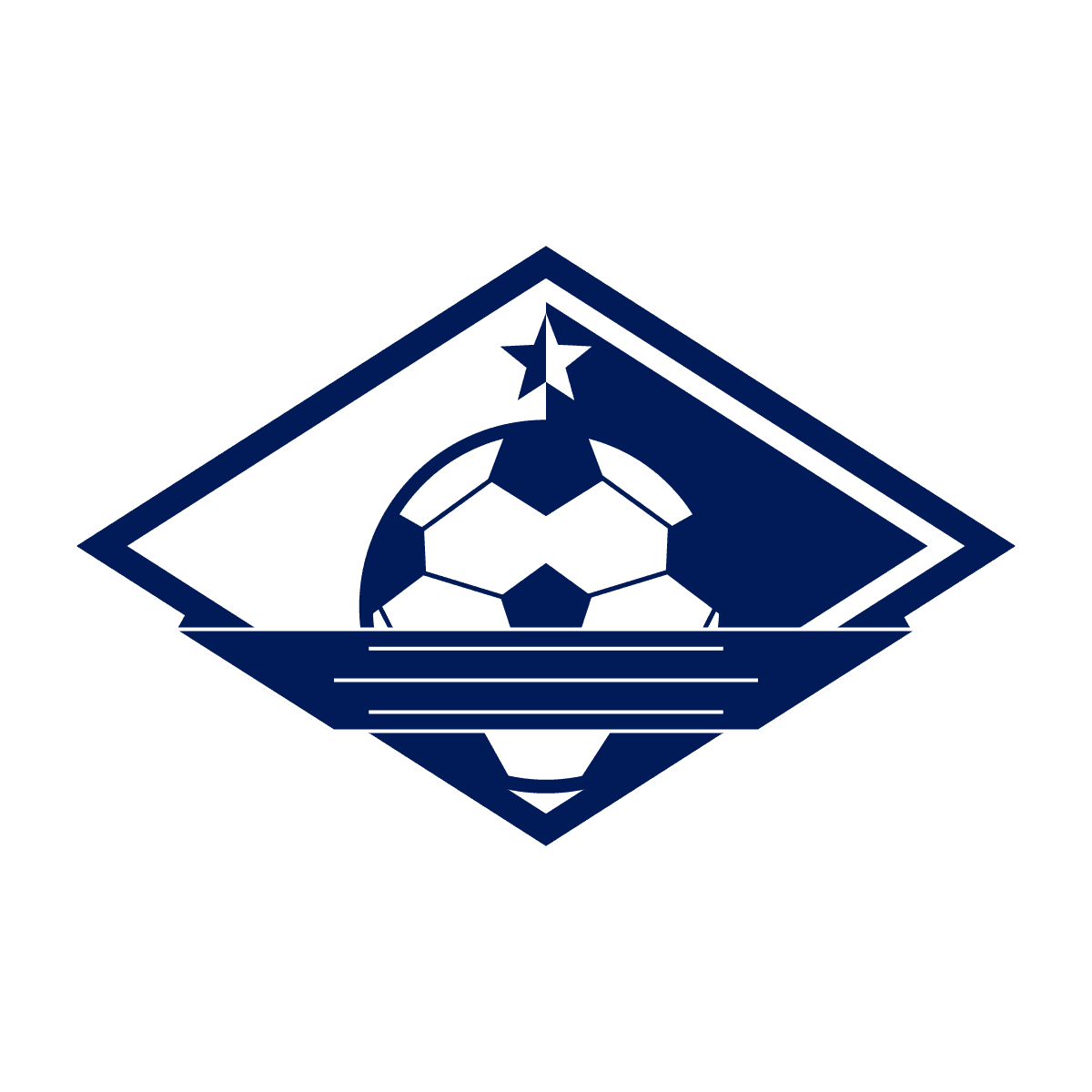 bold geometric soccer logo for athletic team branding