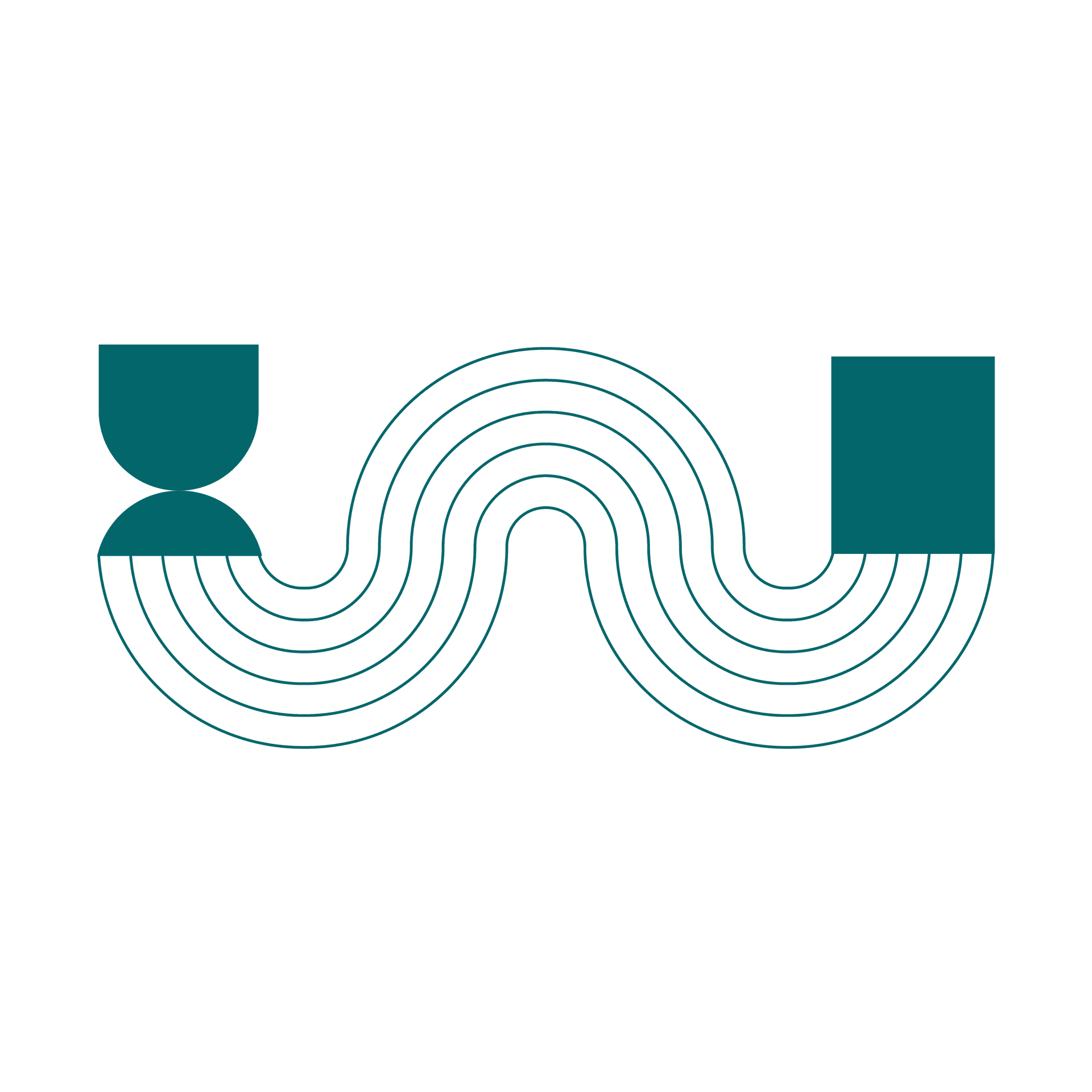 abstract wavy line art pattern with geometric shapes in teal