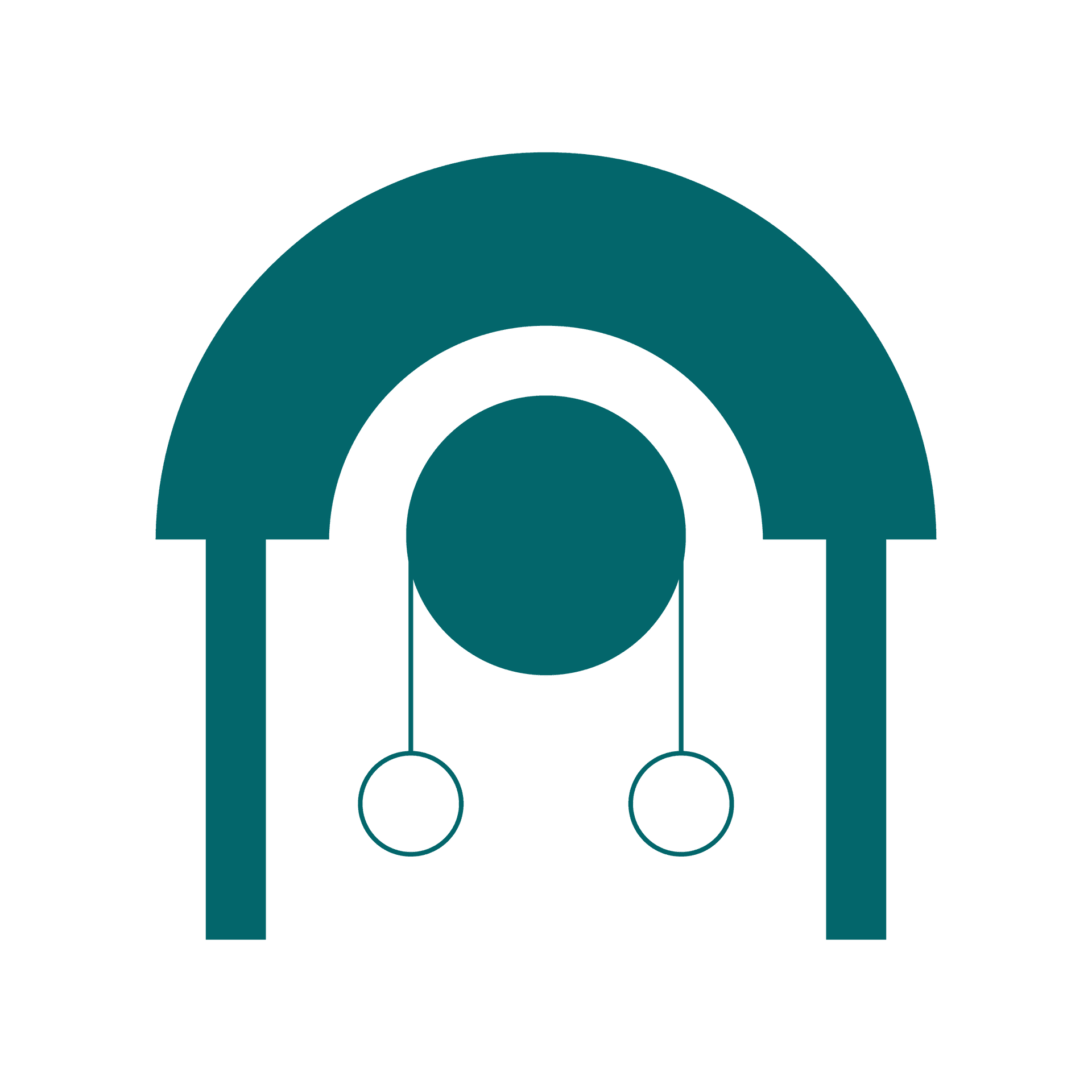 minimalist abstract illustration of a balanced pendulum with geometric shapes