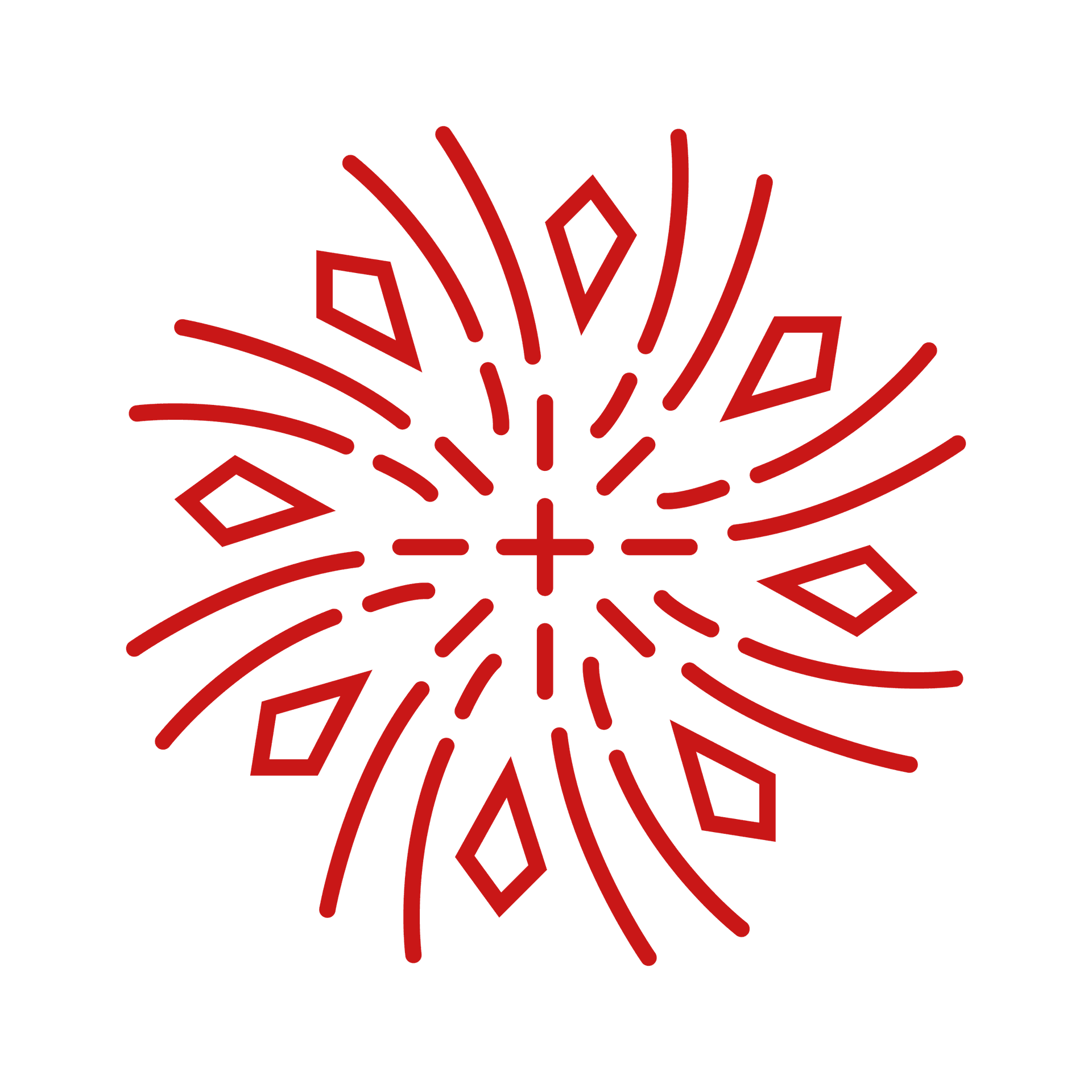 energetic minimal geometric firework icon for celebration branding