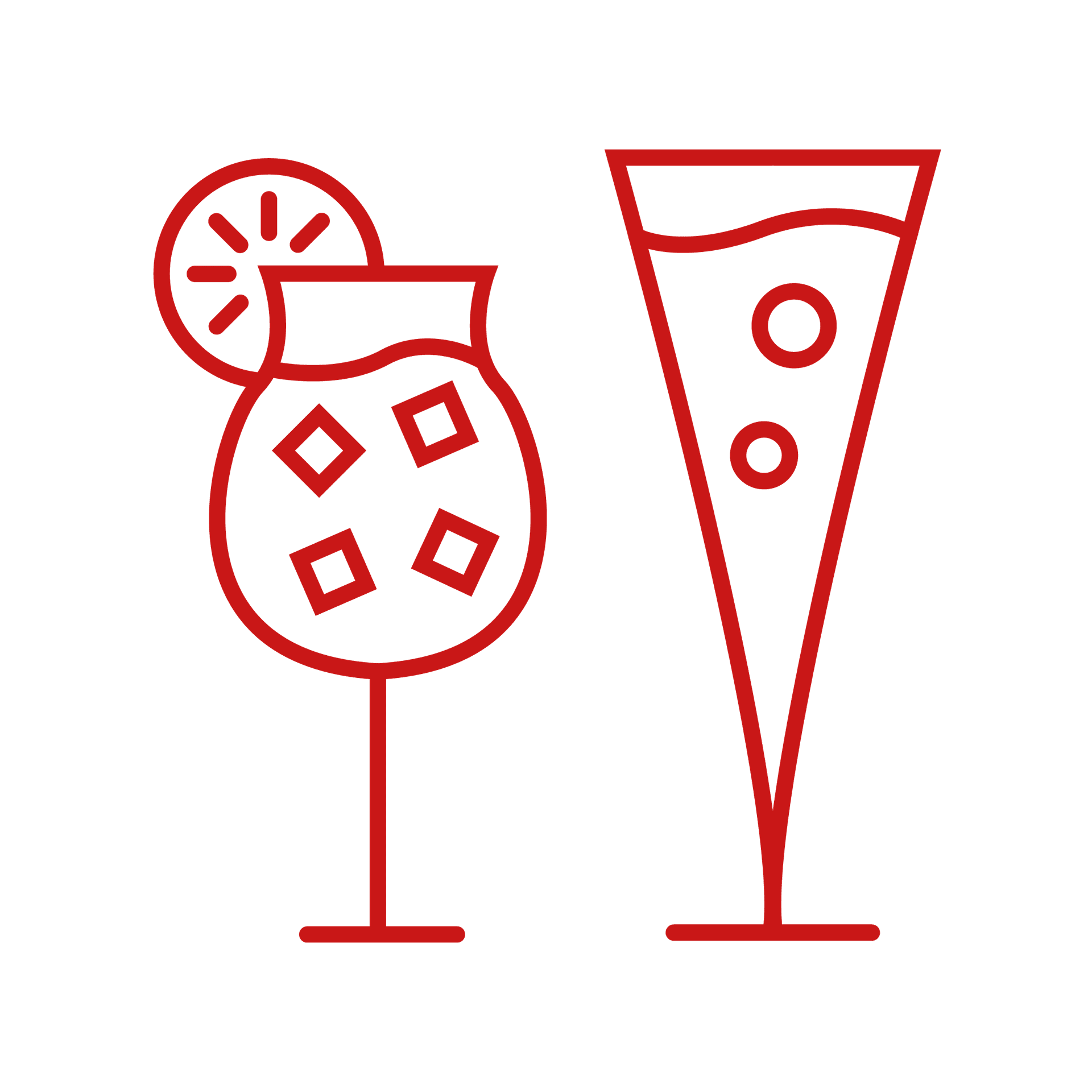 fun minimal line art cocktail icons for party graphics