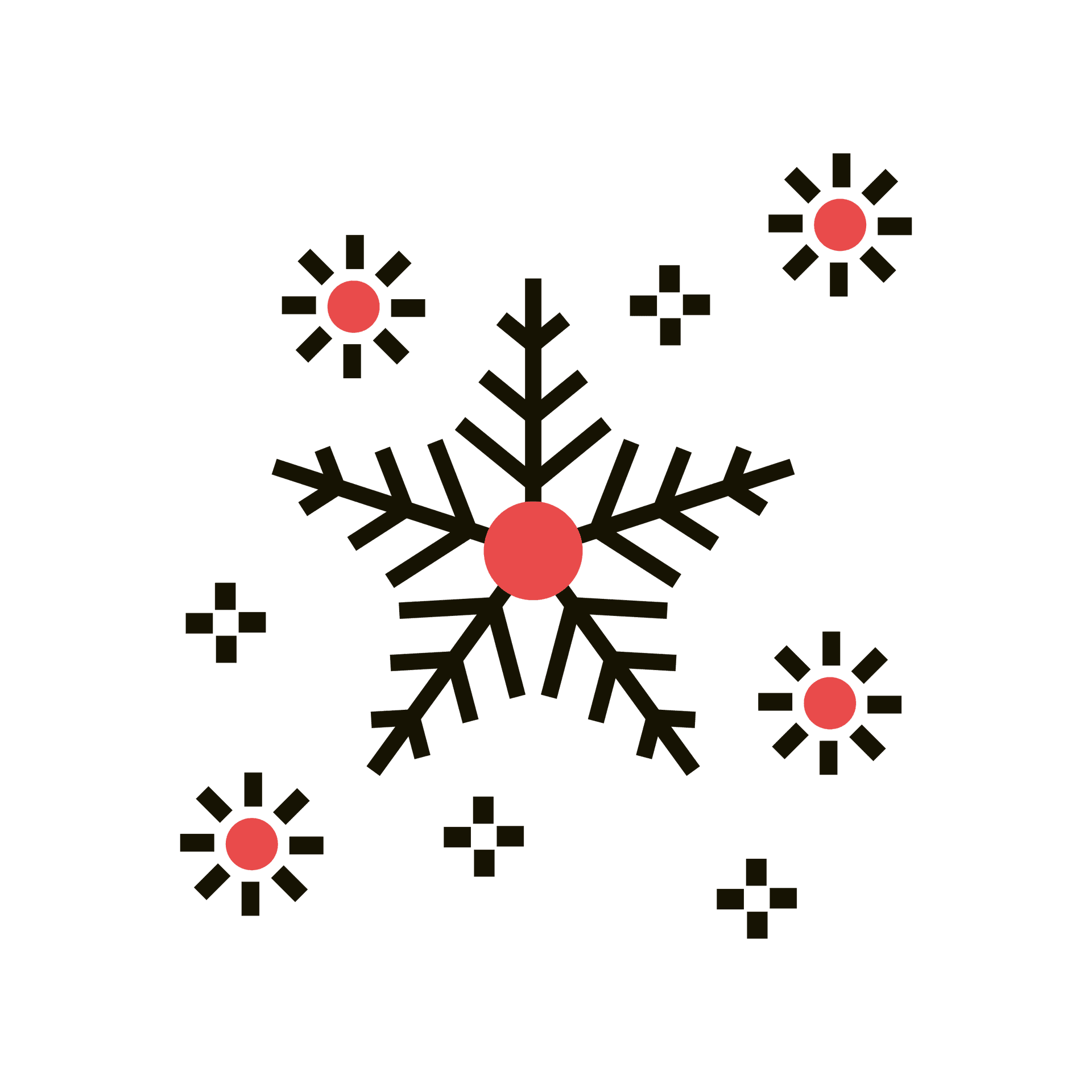 winter snowflake icon in minimalist style