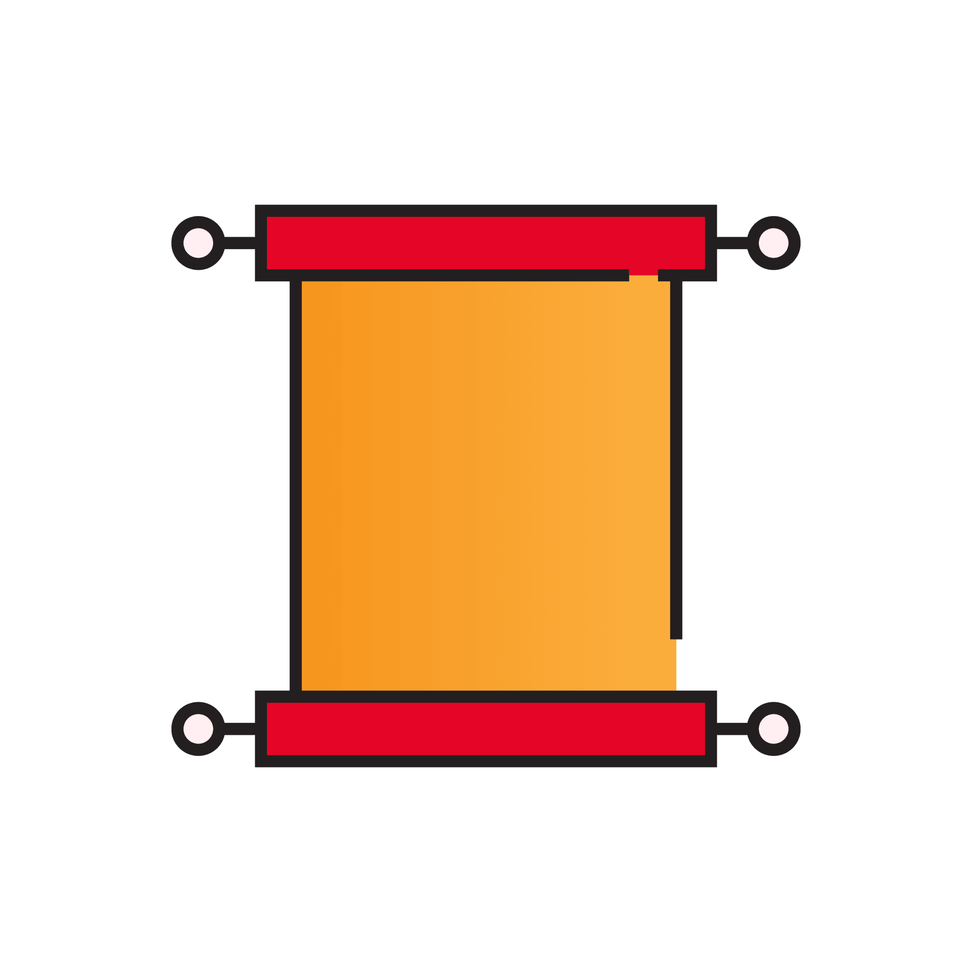 vintage scroll icon with bold colors