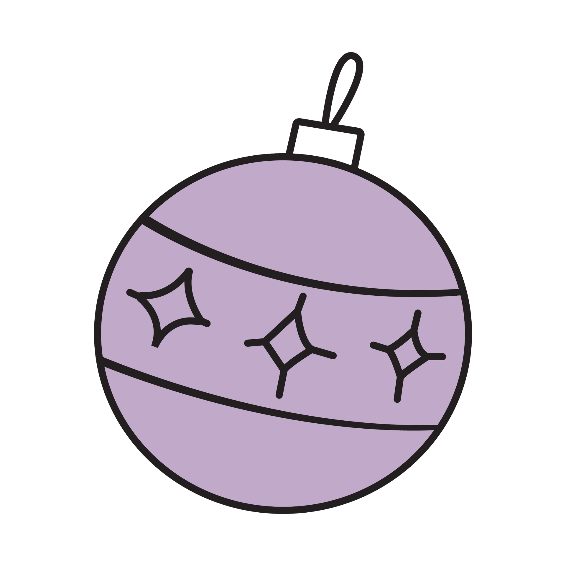 ornament decoration in playful style with sparkling features