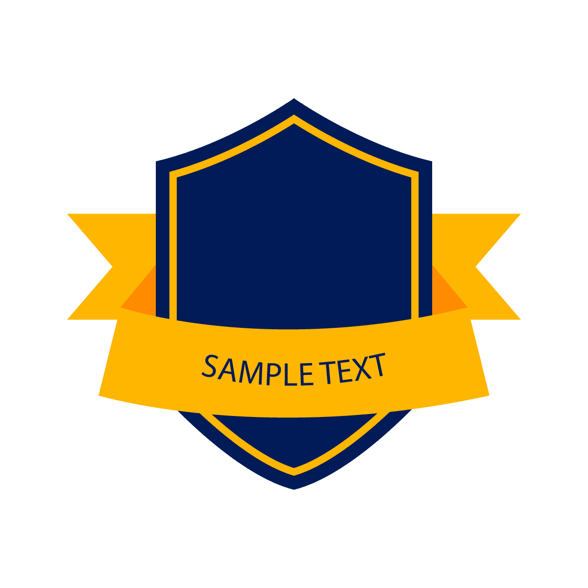 classic shield banner logo design in bold blue and gold