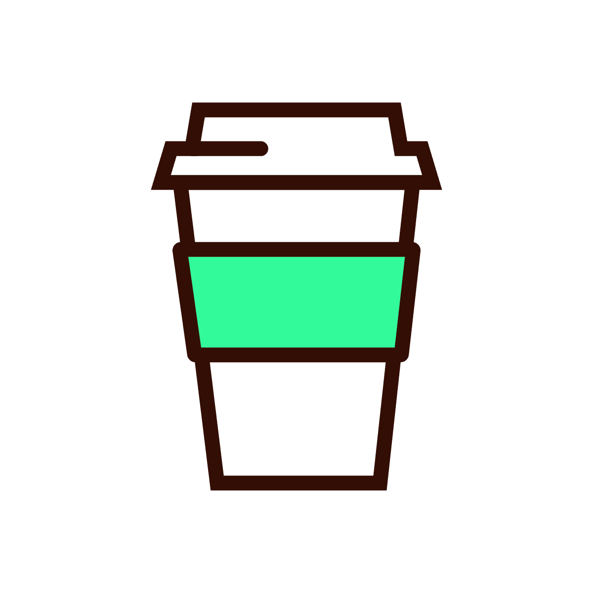 minimal line art coffee cup icon for modern branding
