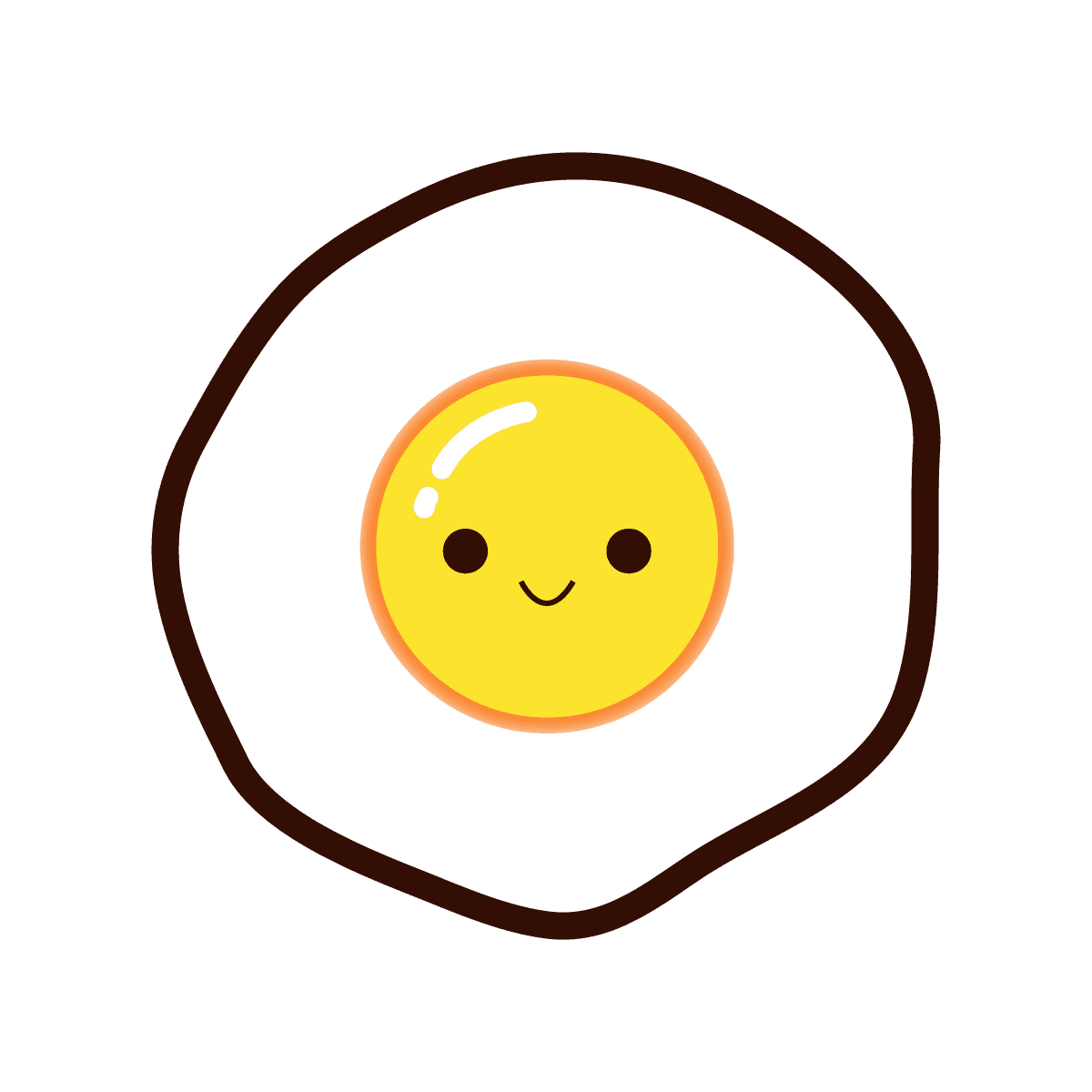 cheerful cute minimal fried egg icon for breakfast branding