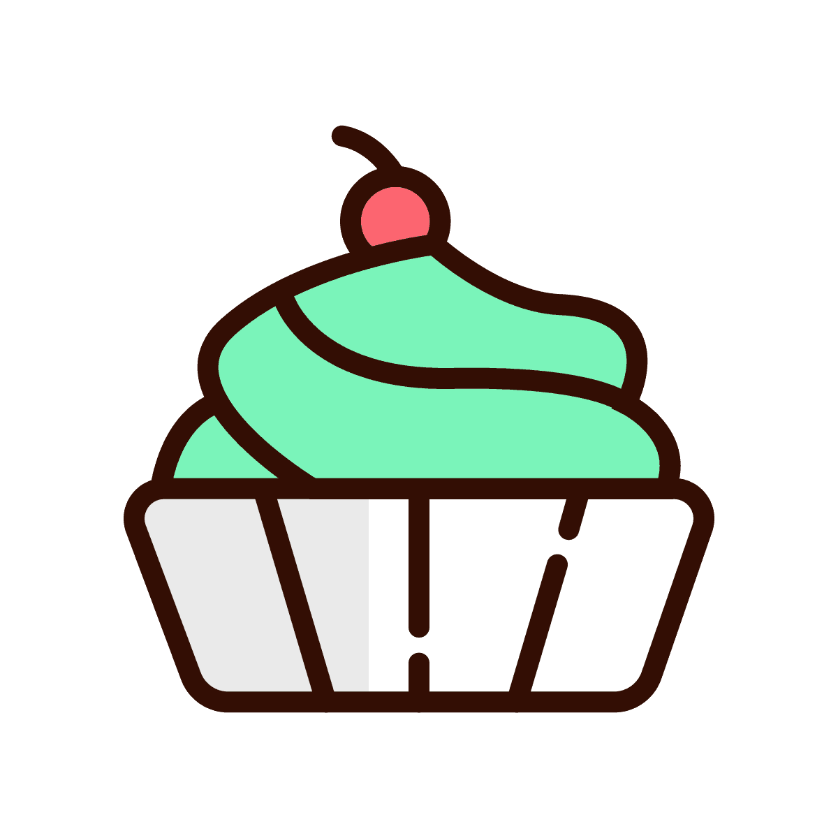 cute minimal line art cupcake icon for bakery branding