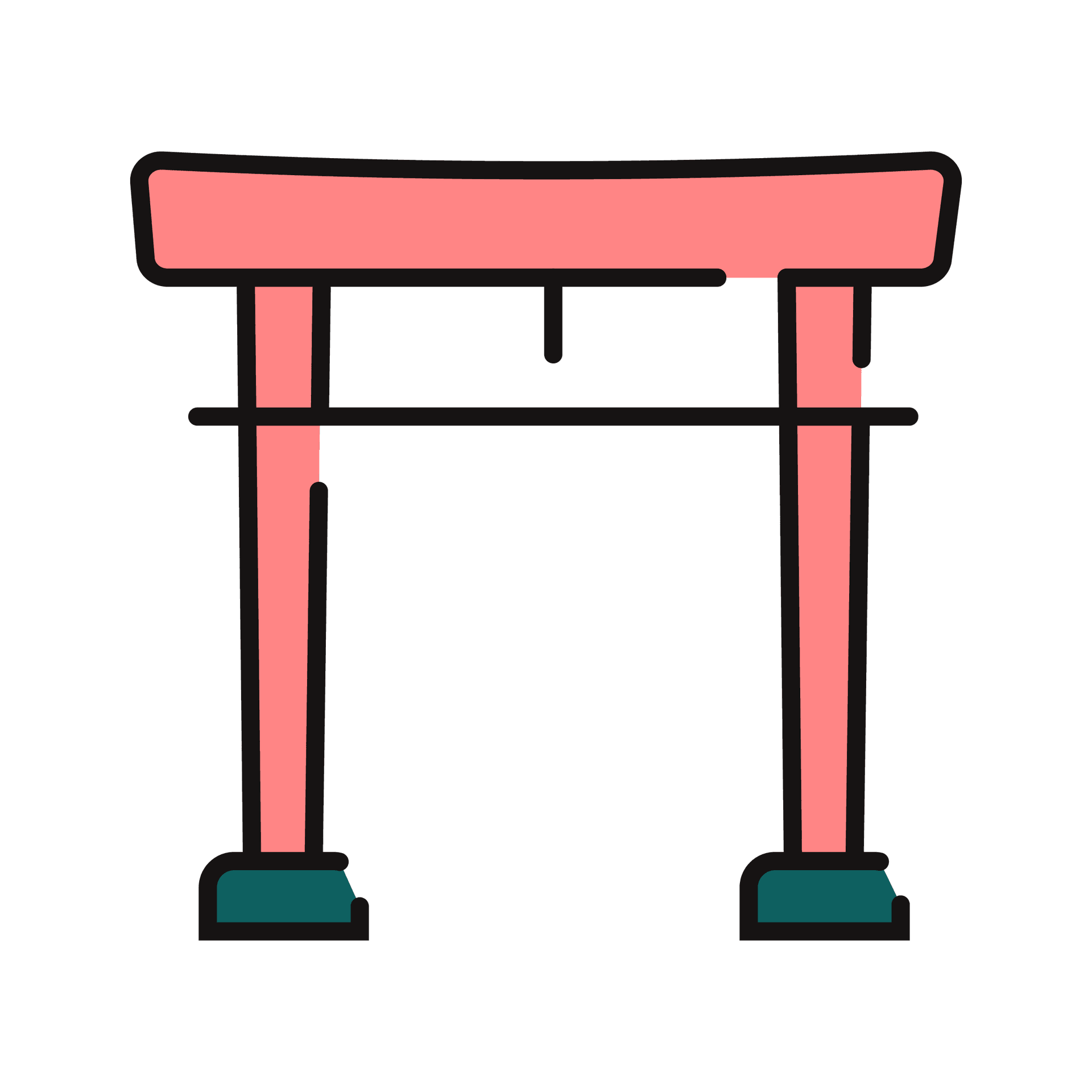 elegant japanese torii gate icon with clean lines