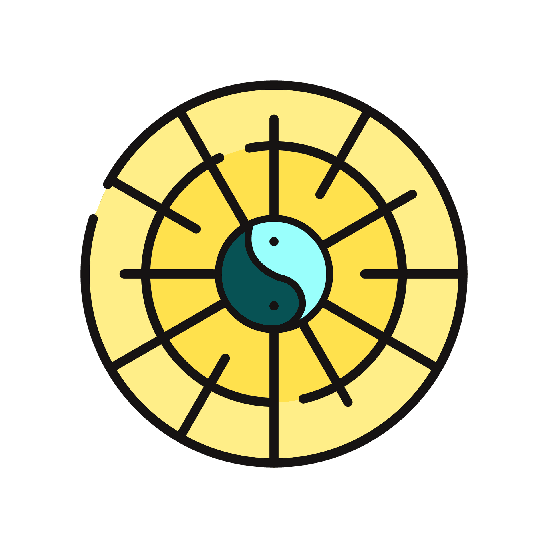 geometric color wheel yin yang bold icon
