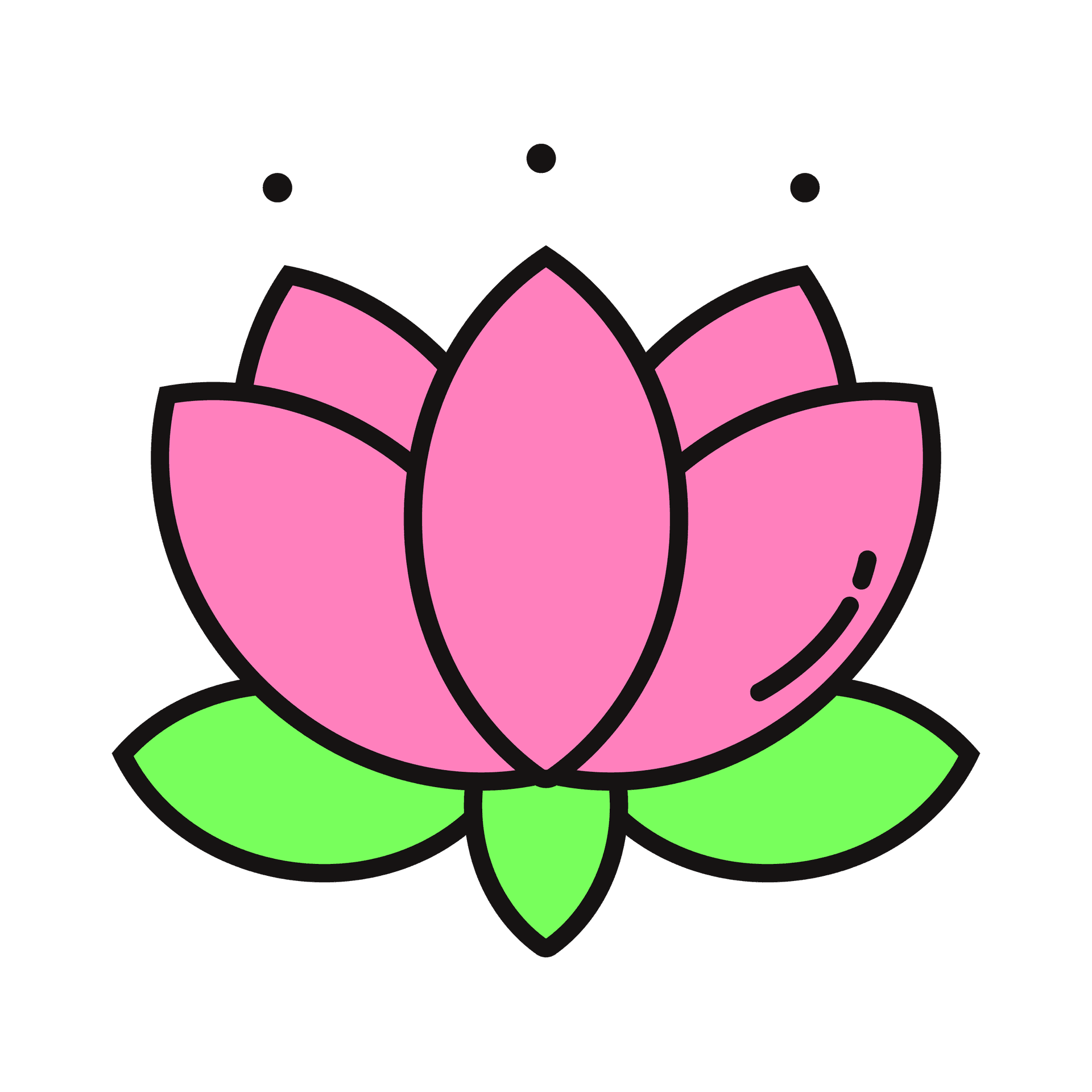 elegant pink lotus flower tattoo design with bold lines