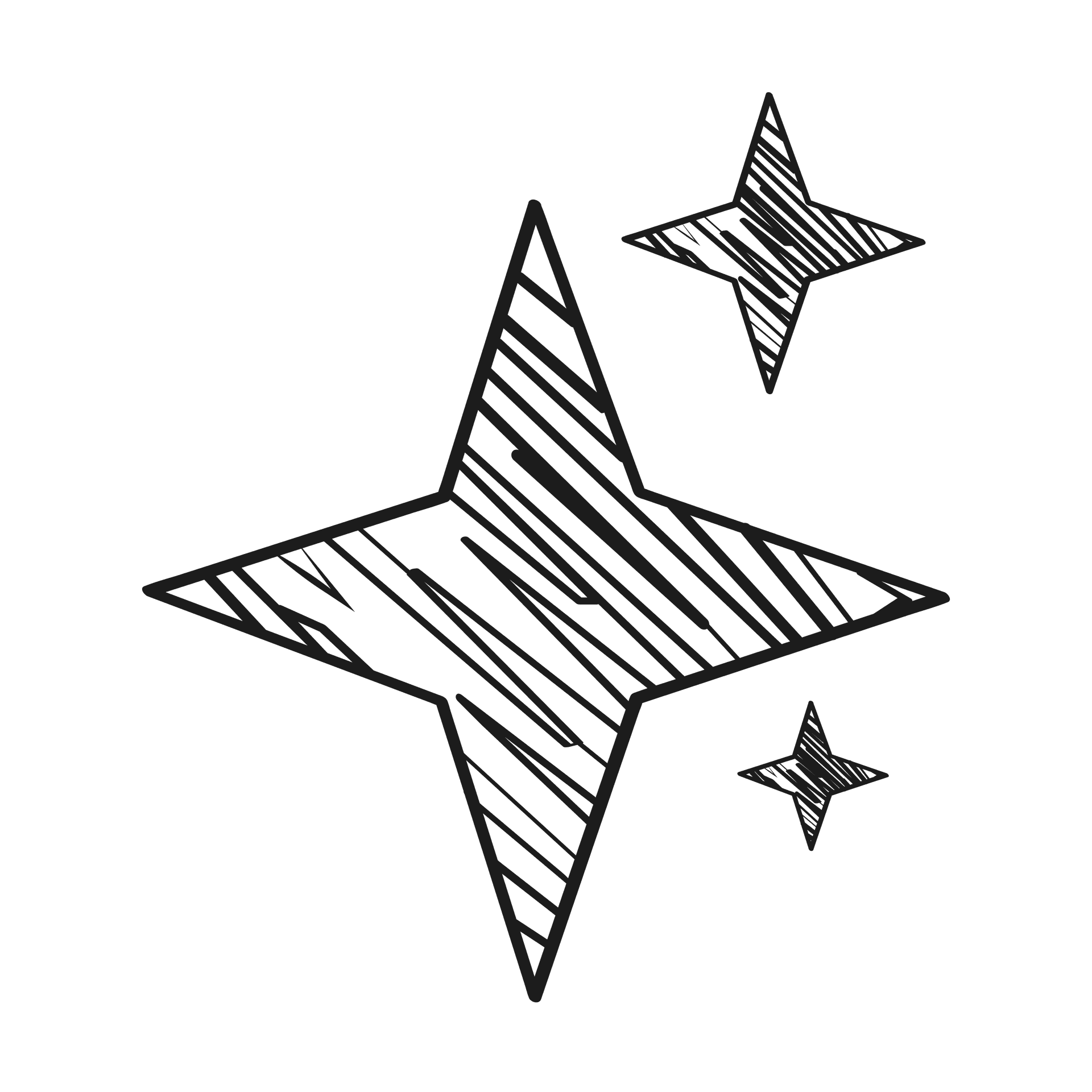 hand-drawn sketchy element with multiple filled star shapes