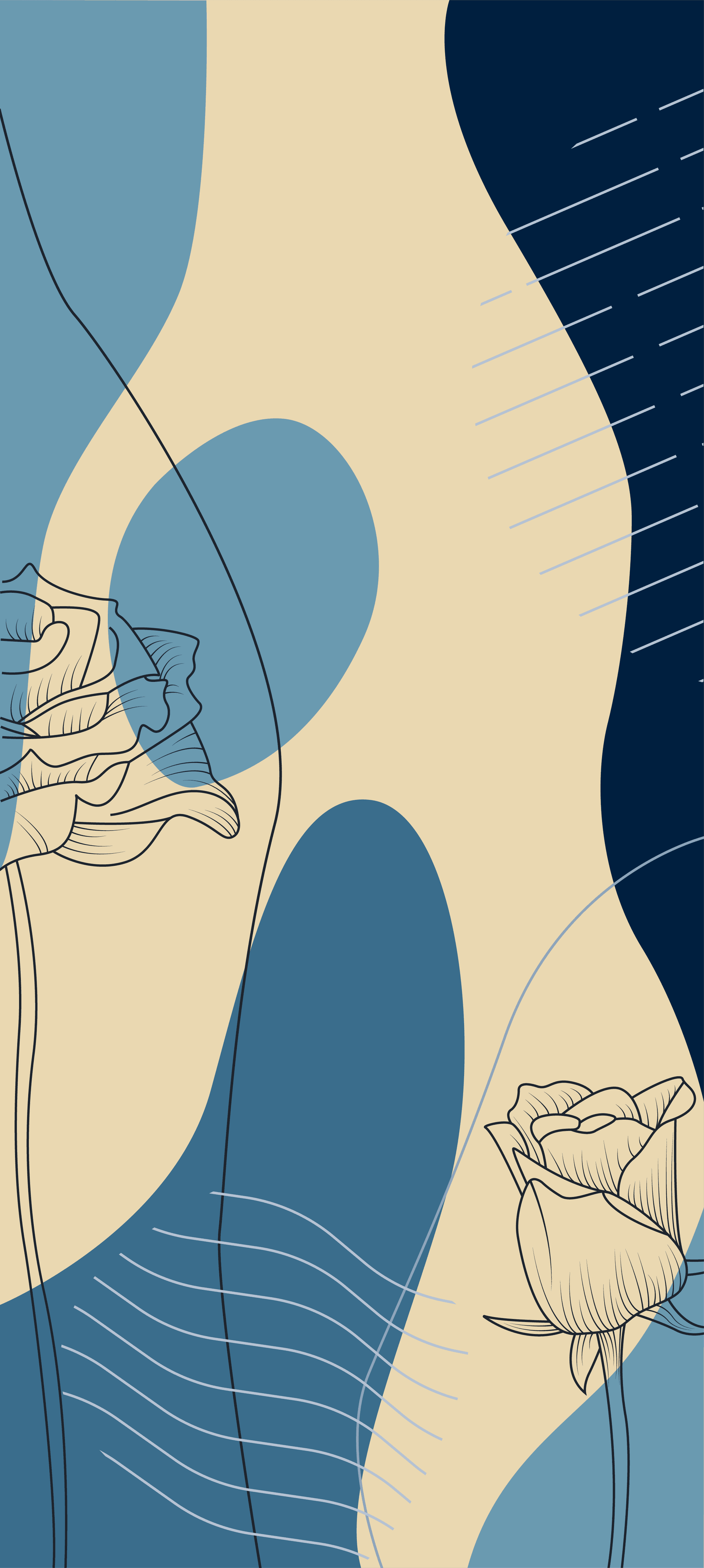abstract background shapes with floral details and smooth lines