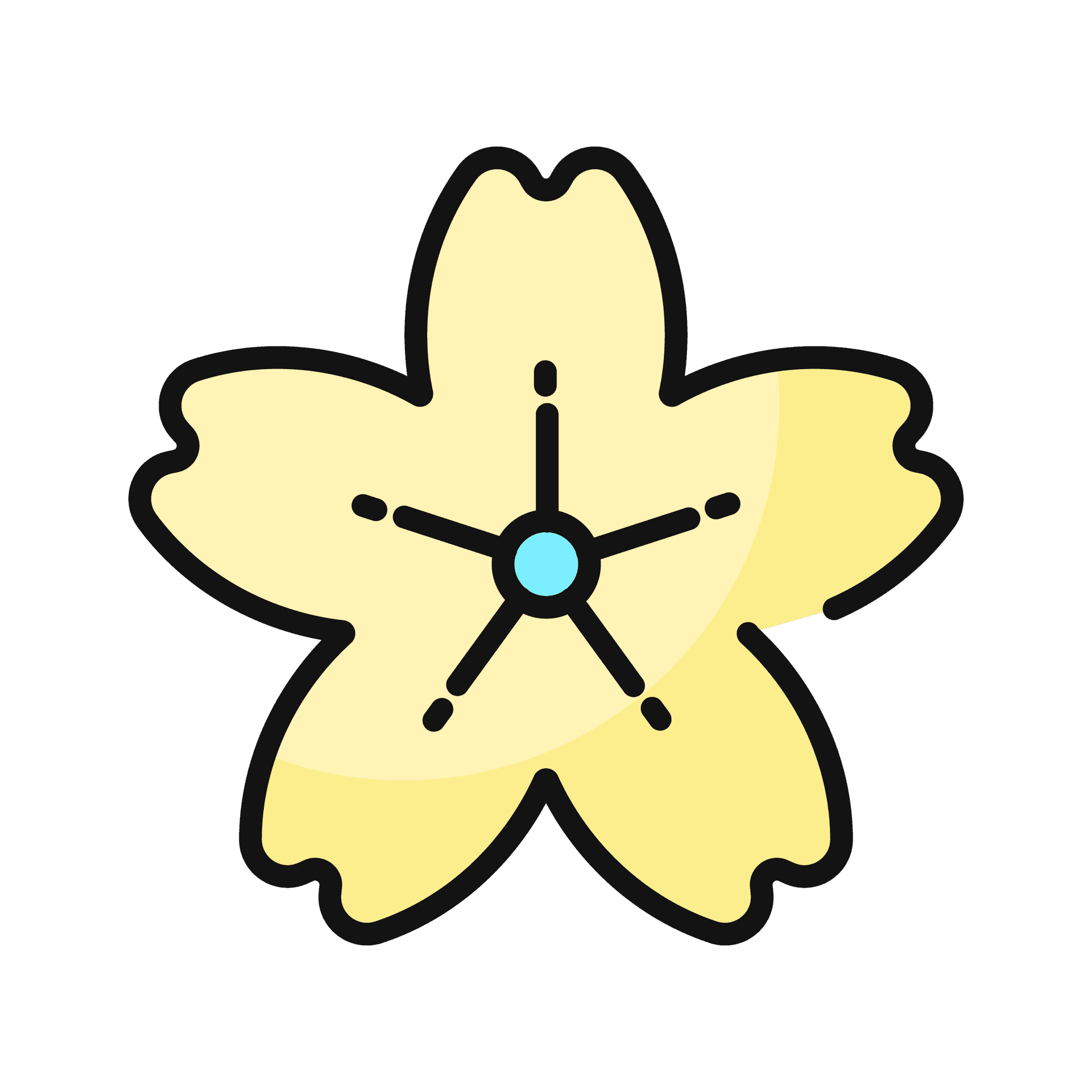 minimal yellow flower vector icon illustration