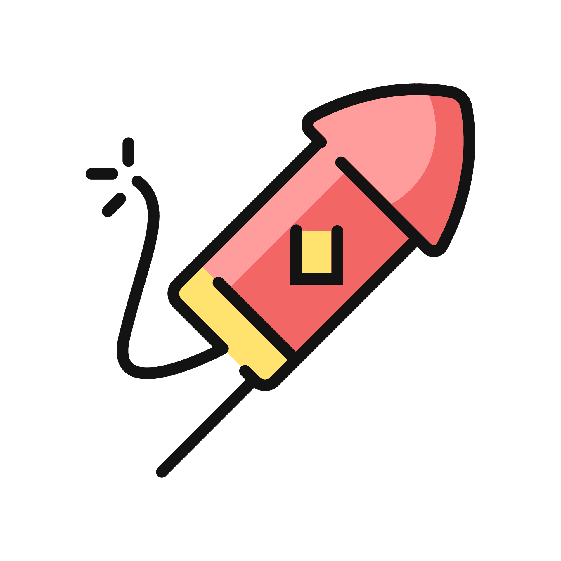 playful firecracker sticker design for holiday celebration