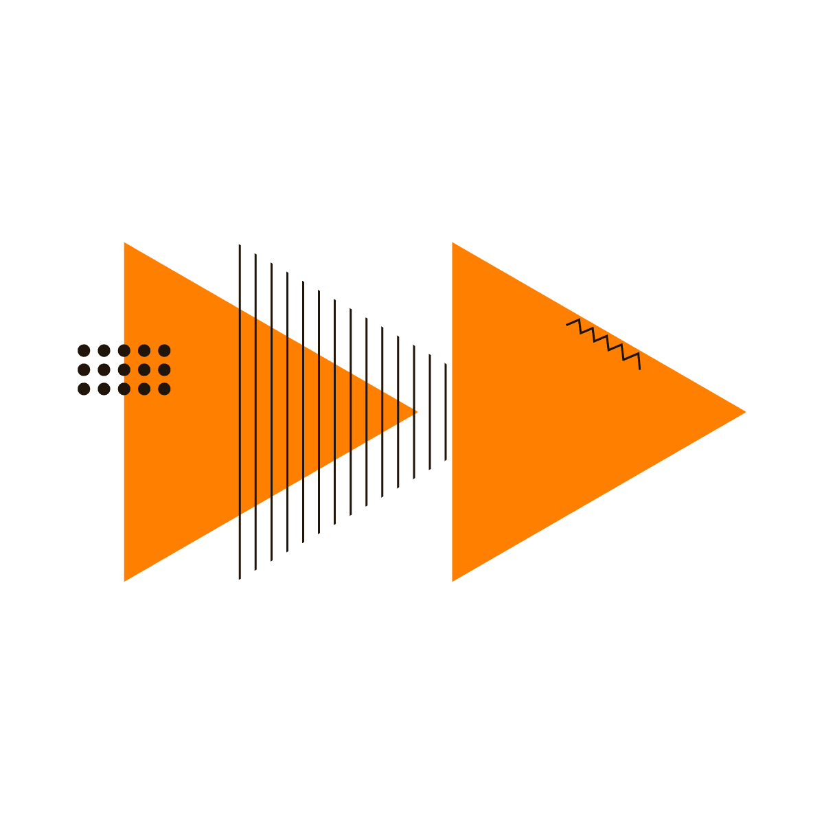 abstract geometric forward arrow design bold icon