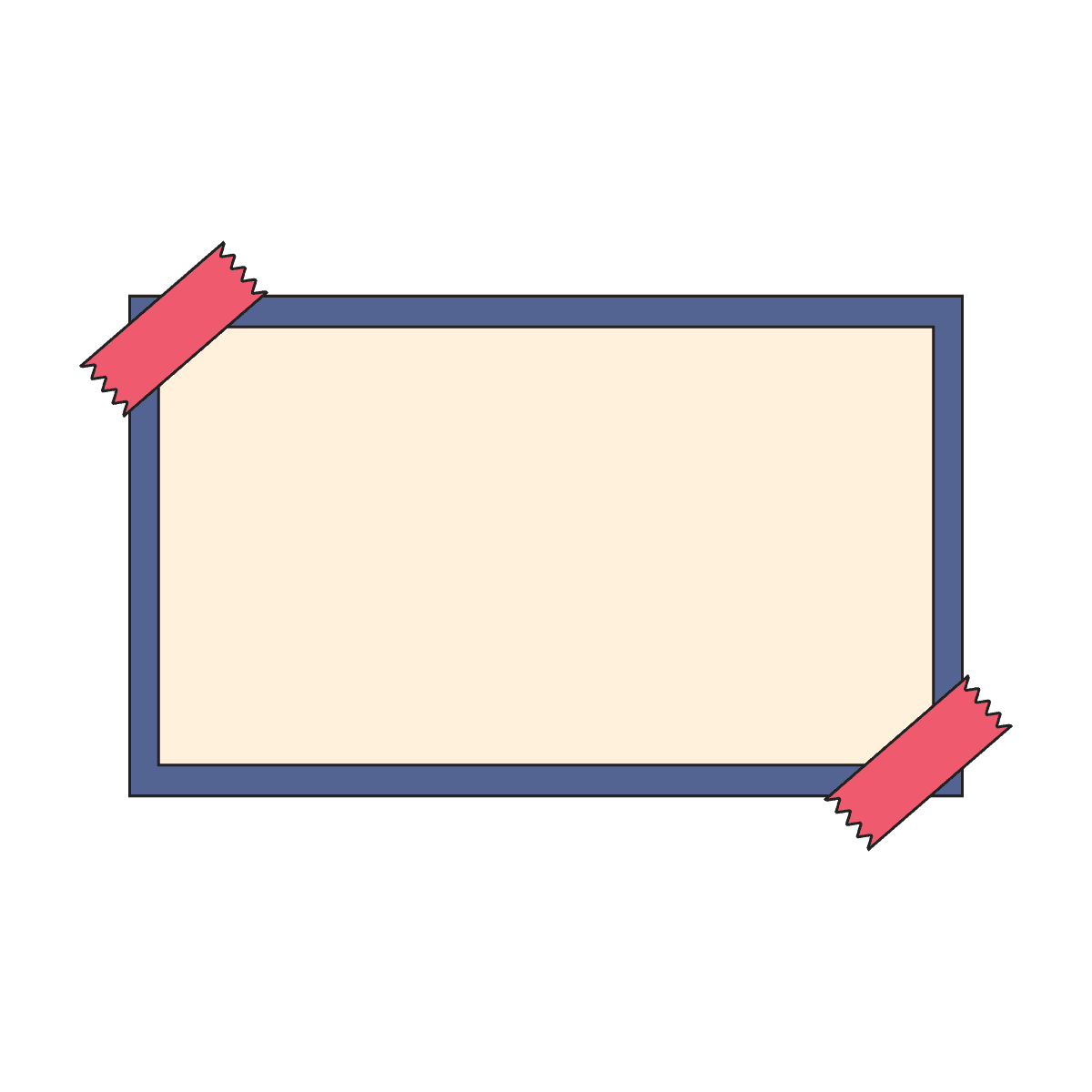 charming rectangle frame with washi tape sticker element