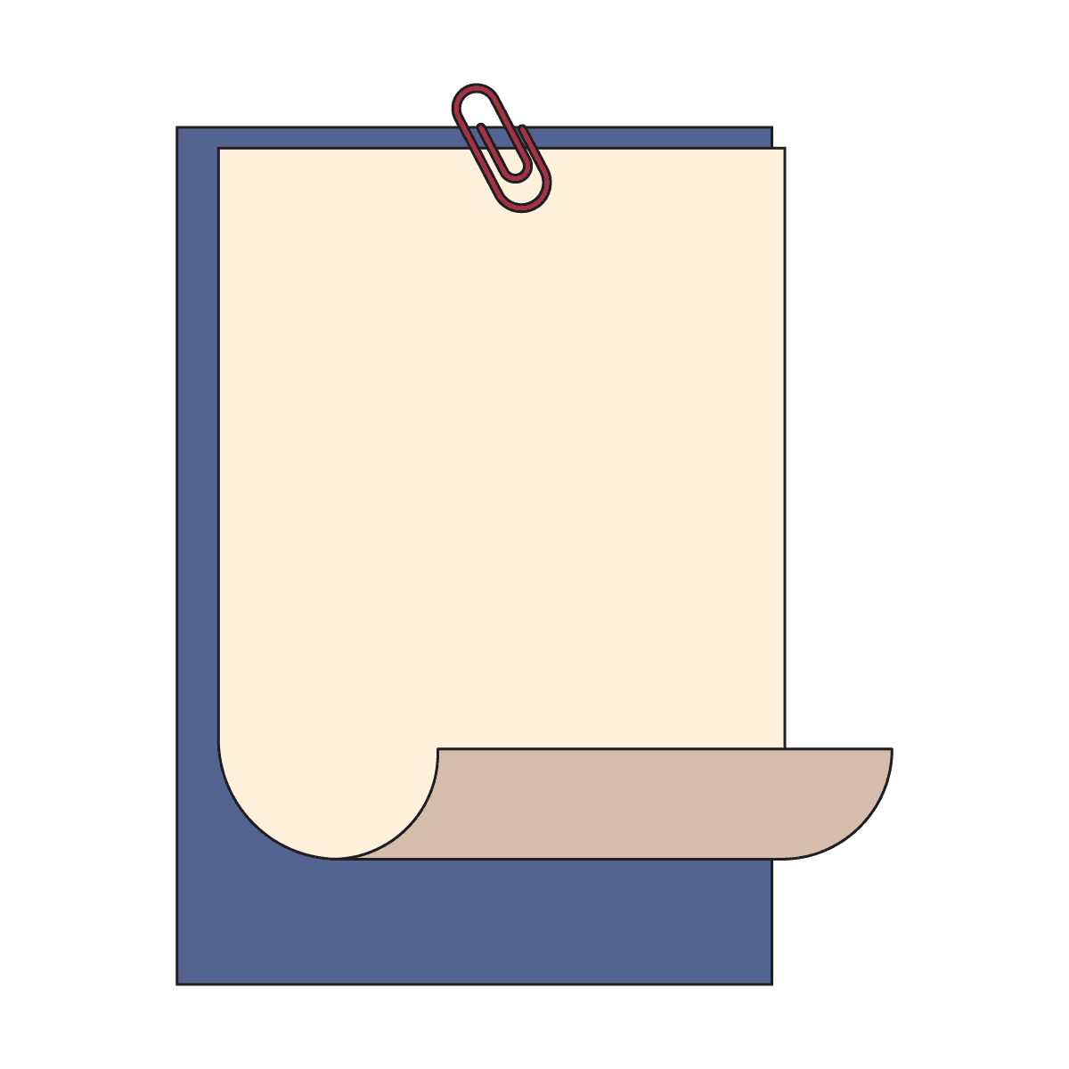 vintage notepad with paperclip stationery aesthetic