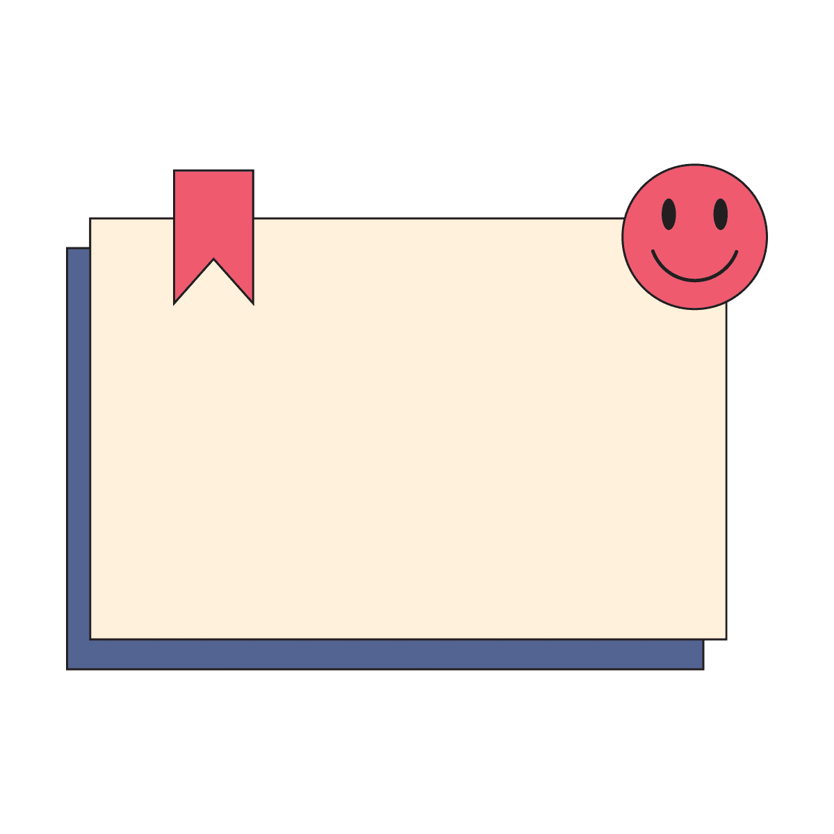 cute retro smile blank stationery design template