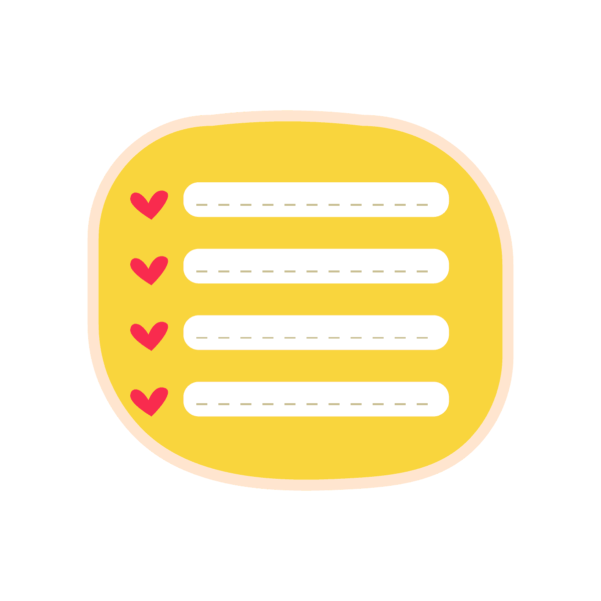 playful checklist with hearts vector, stationery style
