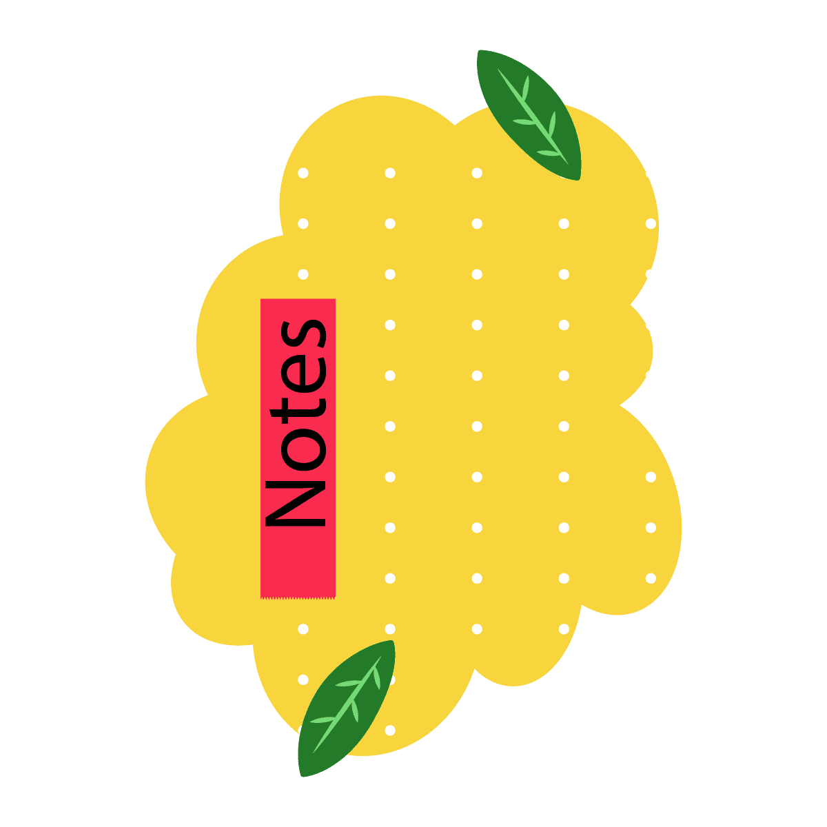 playful yellow notes sticker with abstract shape