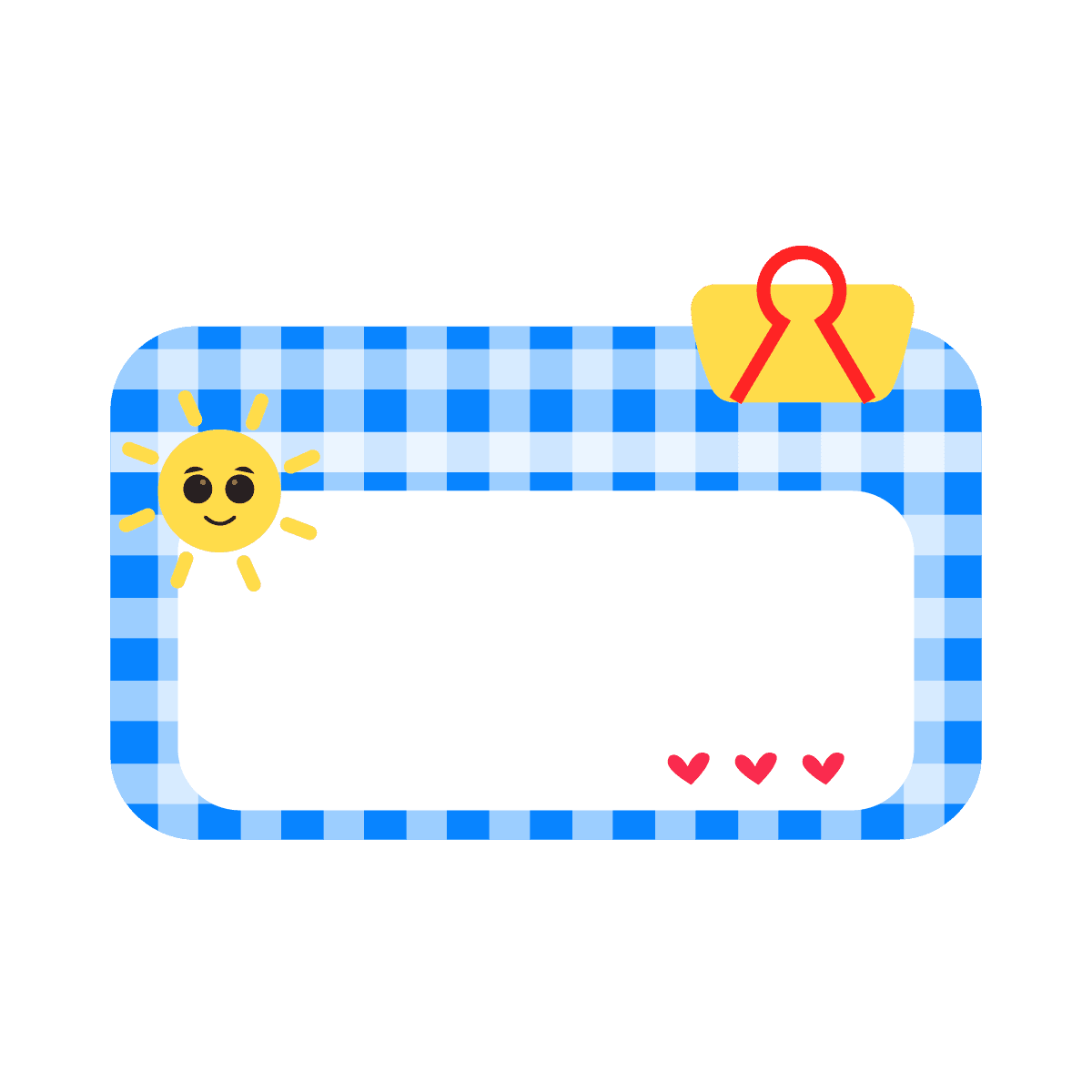 adorable summer picnic label with sun